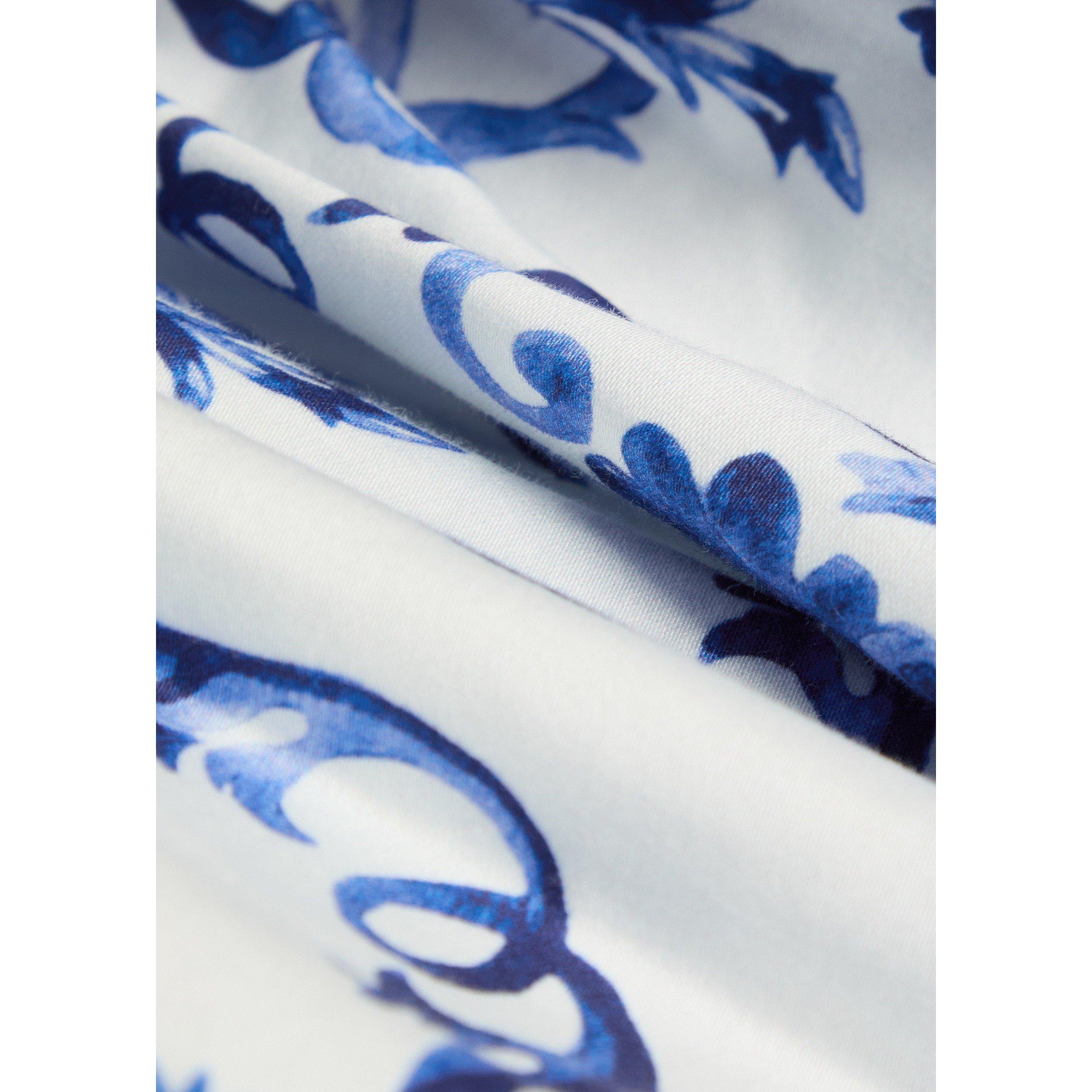 BLUE AND WHITE - Alice And Olivia - LD Cora Tiered Shirt Dress - 4