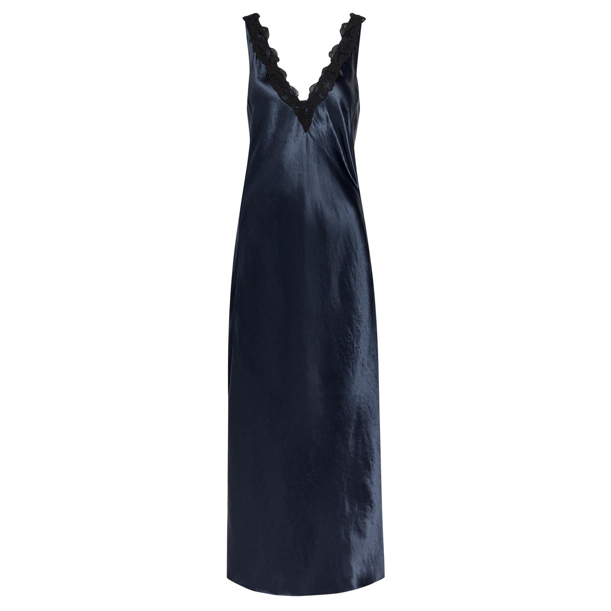 Maria McManus LACE V-NECK DRESS IN NAVY
