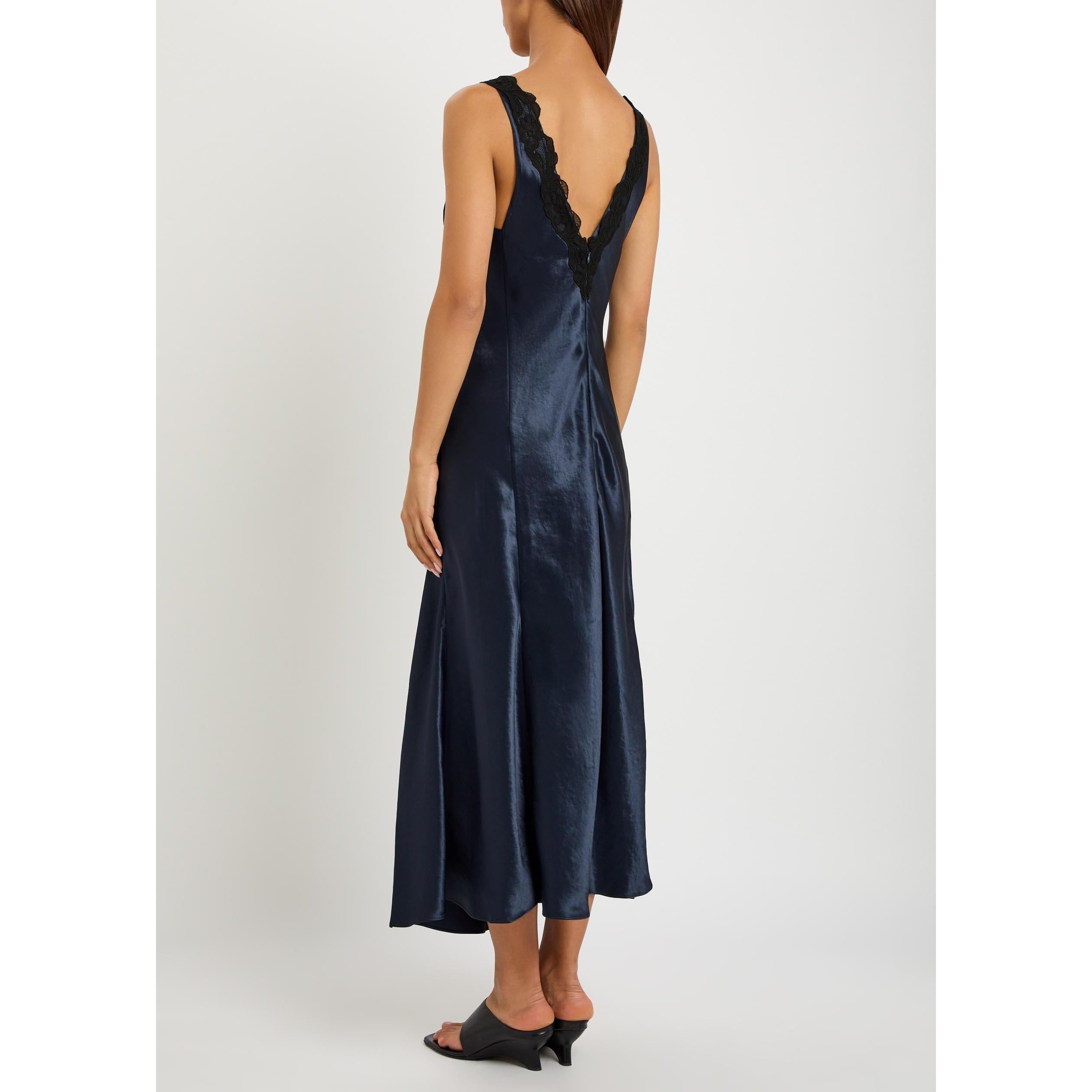 NAVY - Maria McManus - LACE V-NECK DRESS IN NAVY - 3