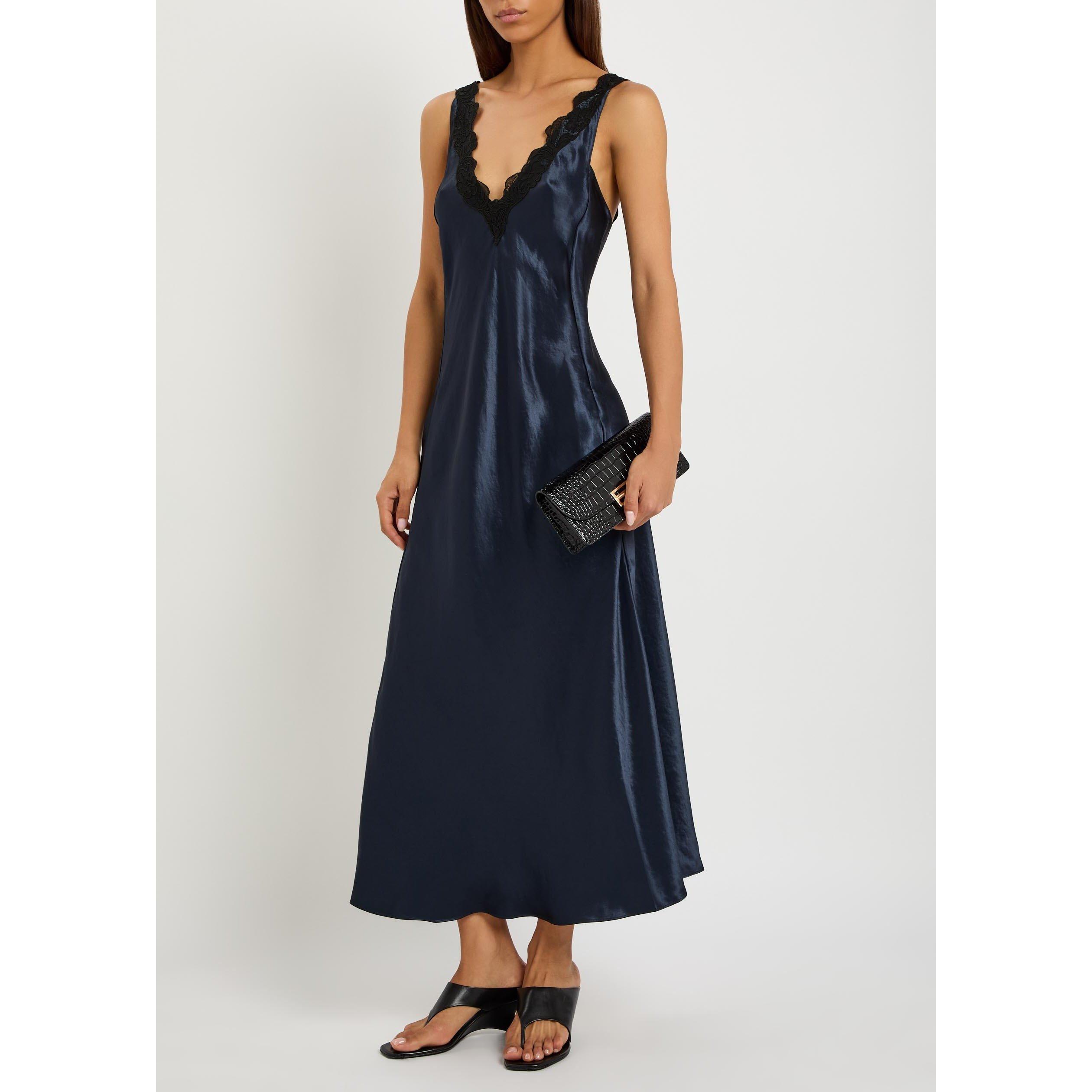 NAVY - Maria McManus - LACE V-NECK DRESS IN NAVY - 5