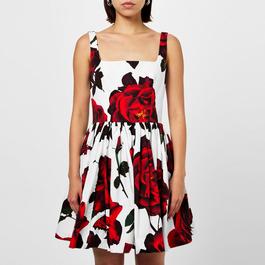 Alexander McQueen Floral Print Flared Mini Dress