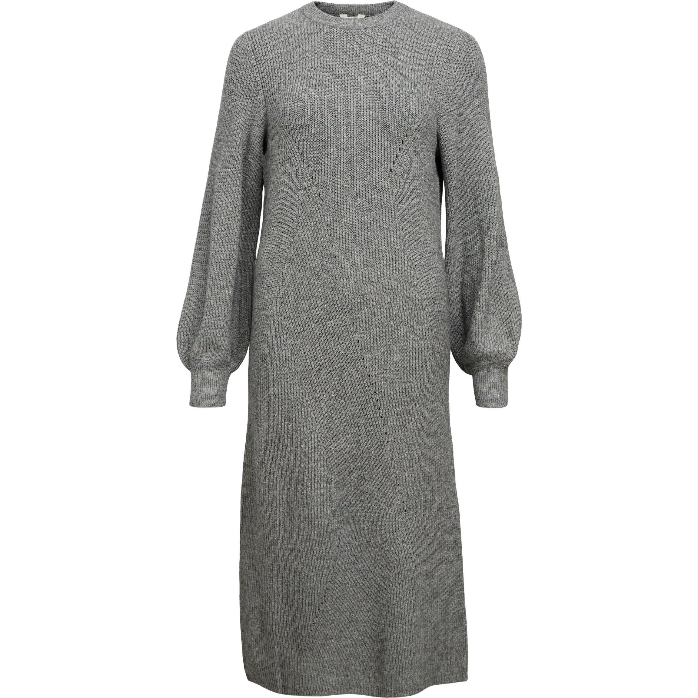 Medium Grey - Object - Women's Knitted Jumper Dress - 5