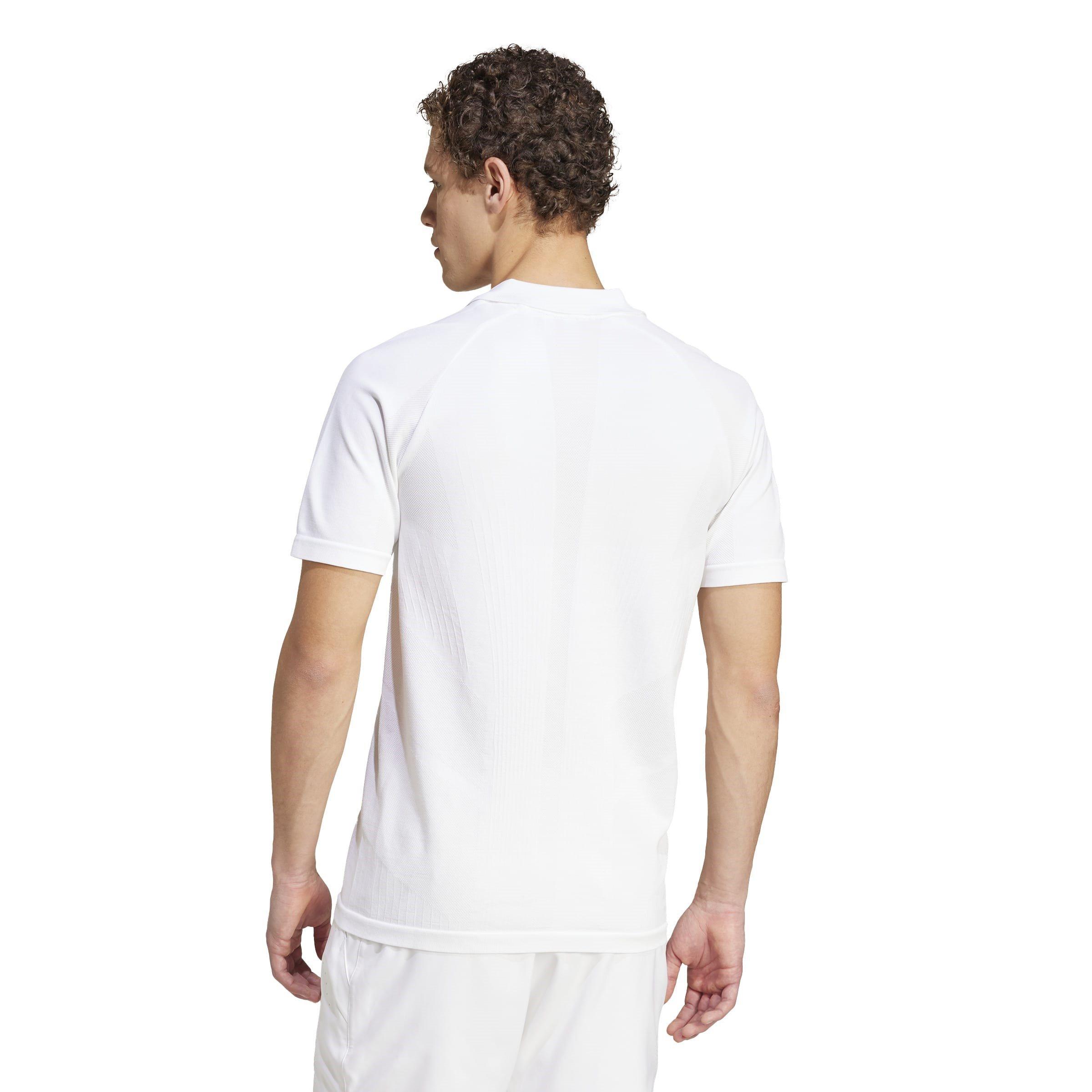 Bijela - adidas - Tennis Pro Seamless AEROREADY FreeLift Polo Shirt Mens - 4