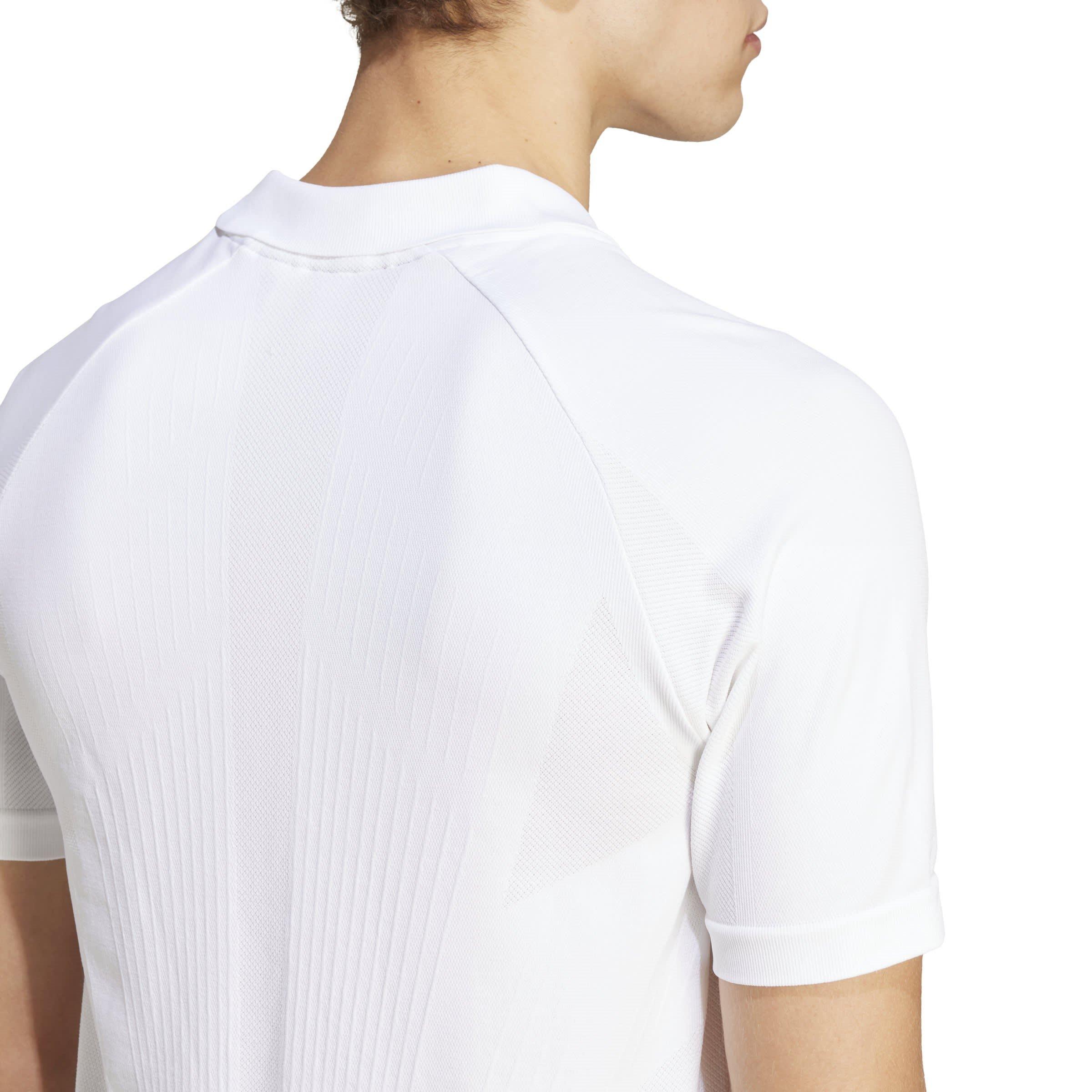 Bijela - adidas - Tennis Pro Seamless AEROREADY FreeLift Polo Shirt Mens - 6