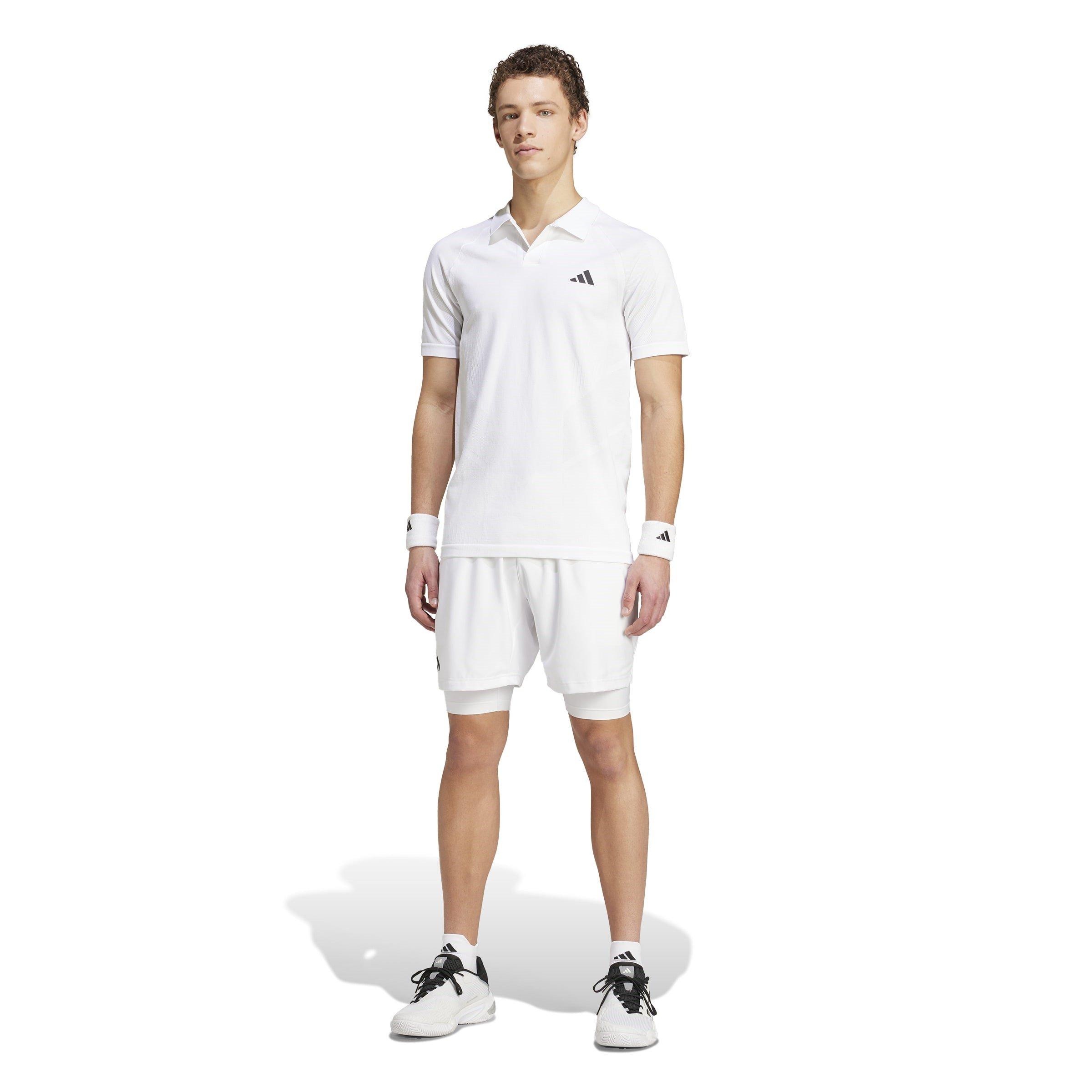 Bijela - adidas - Tennis Pro Seamless AEROREADY FreeLift Polo Shirt Mens - 7