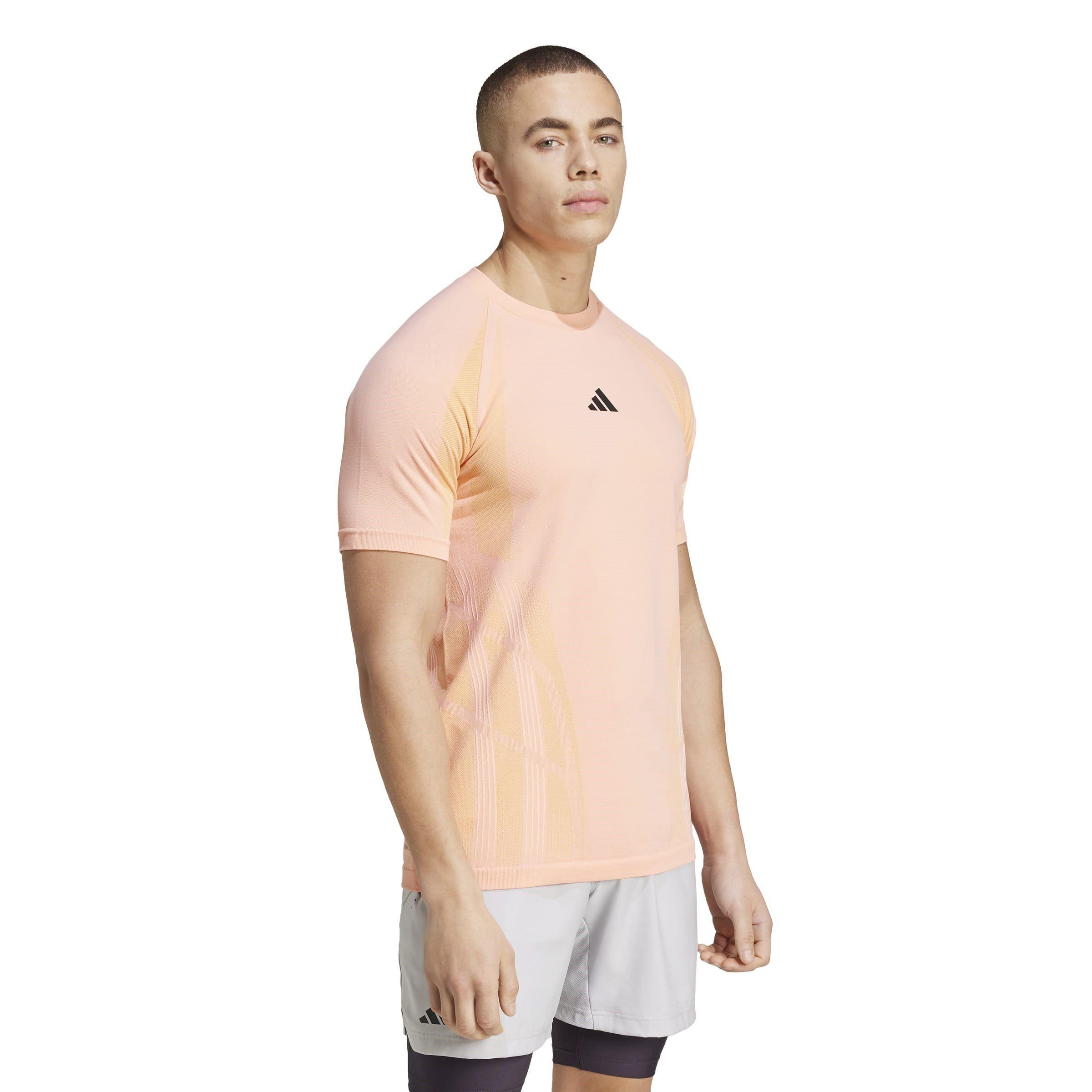 Semi Pink Spark - adidas - Seamless Tennis Tee Pro - 4