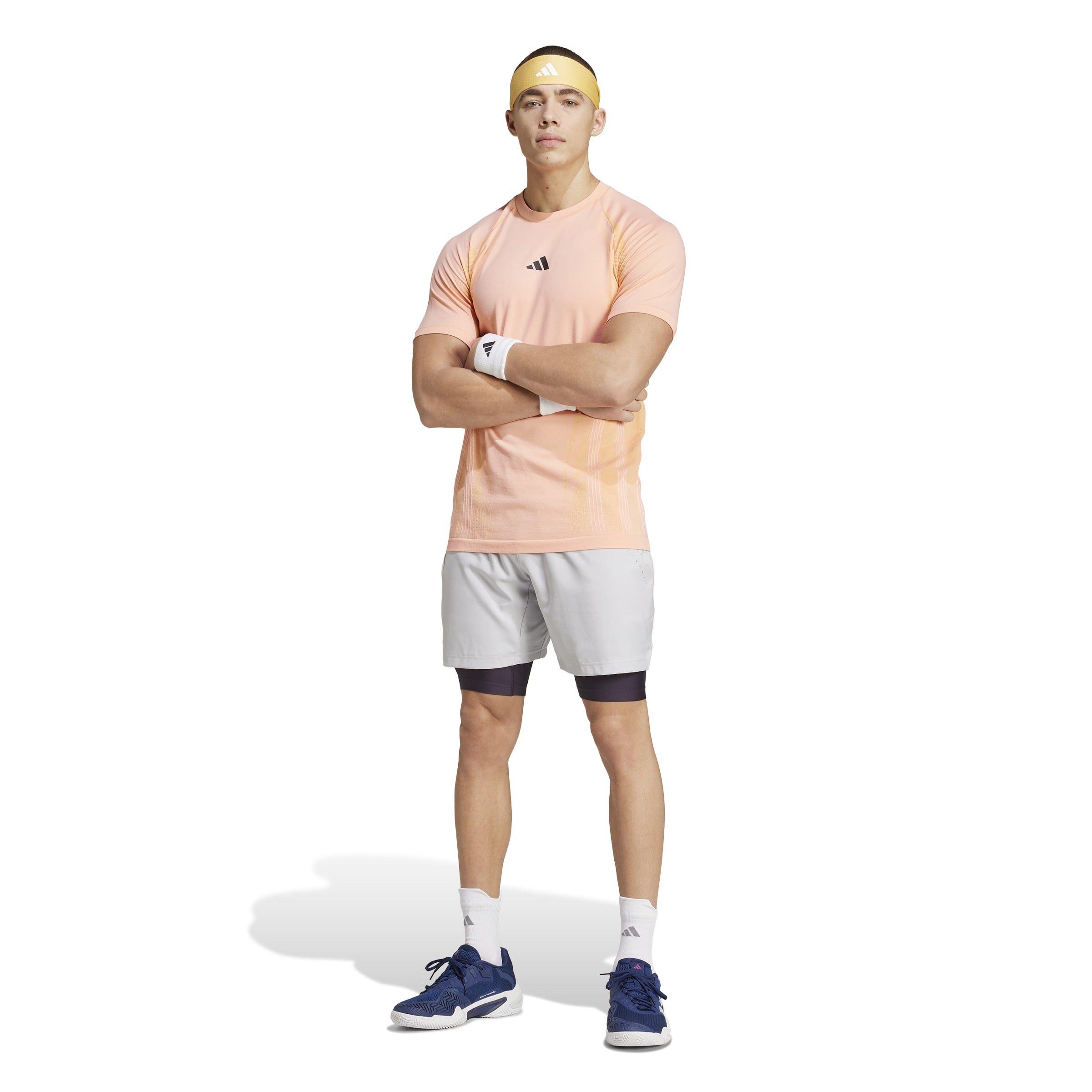 Semi Pink Spark - adidas - Seamless Tennis Tee Pro - 7