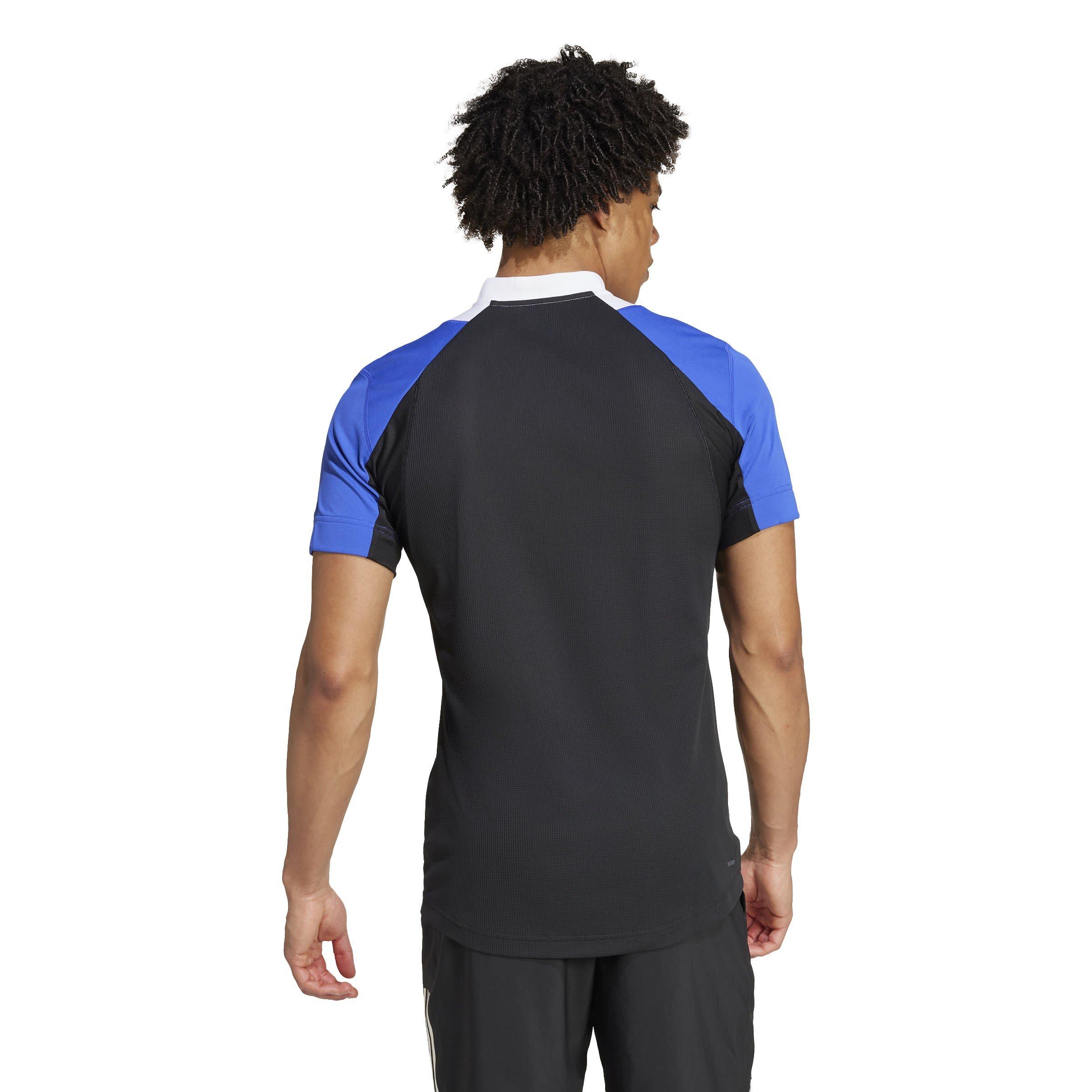 Wht/Blu/Blk - adidas - Tennis Pro HEAT.RDY FreeLift Polo Shirt Mens - 4