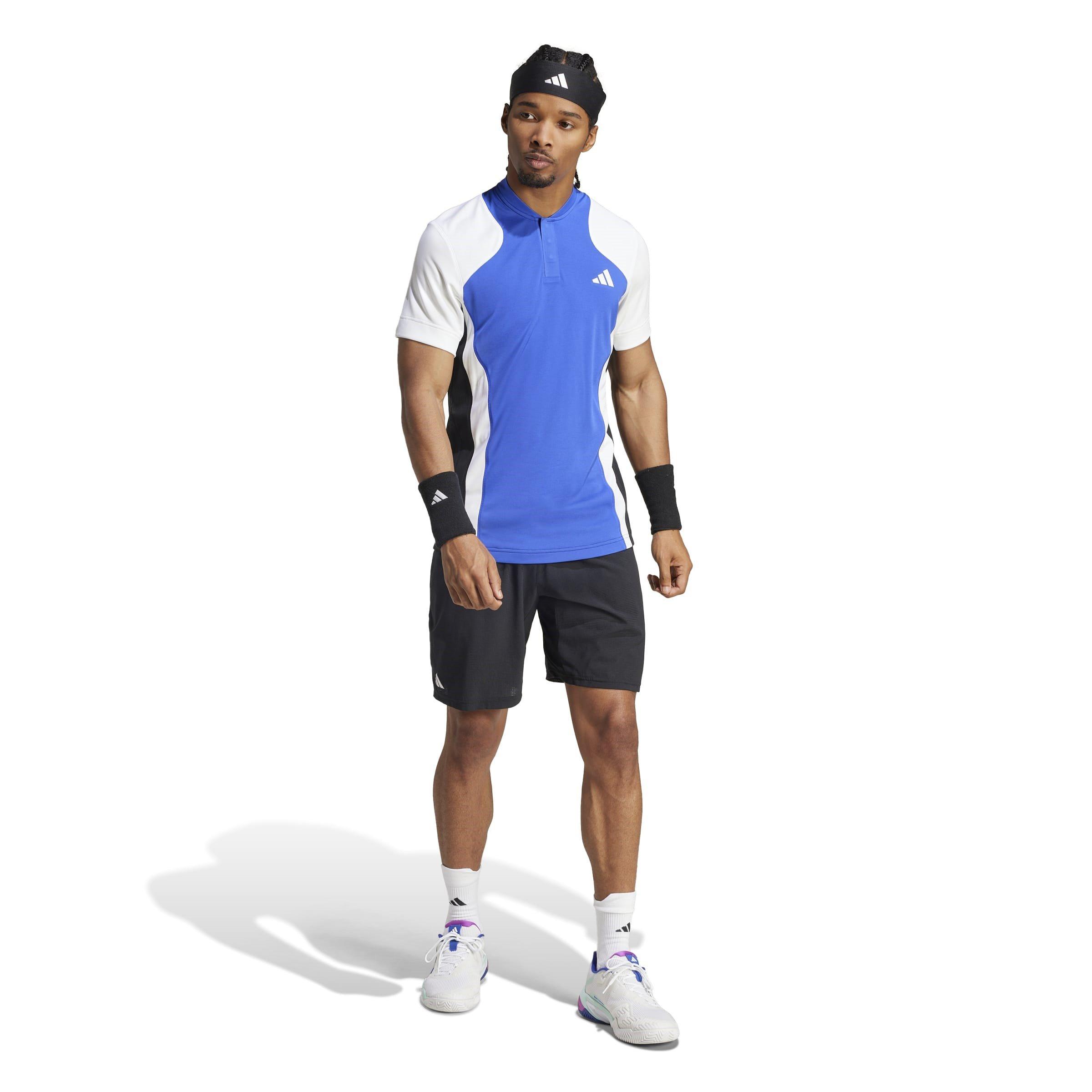 Blu/Wht/Blk - adidas - Tennis Pro HEAT.RDY FreeLift Polo Shirt Mens - 7