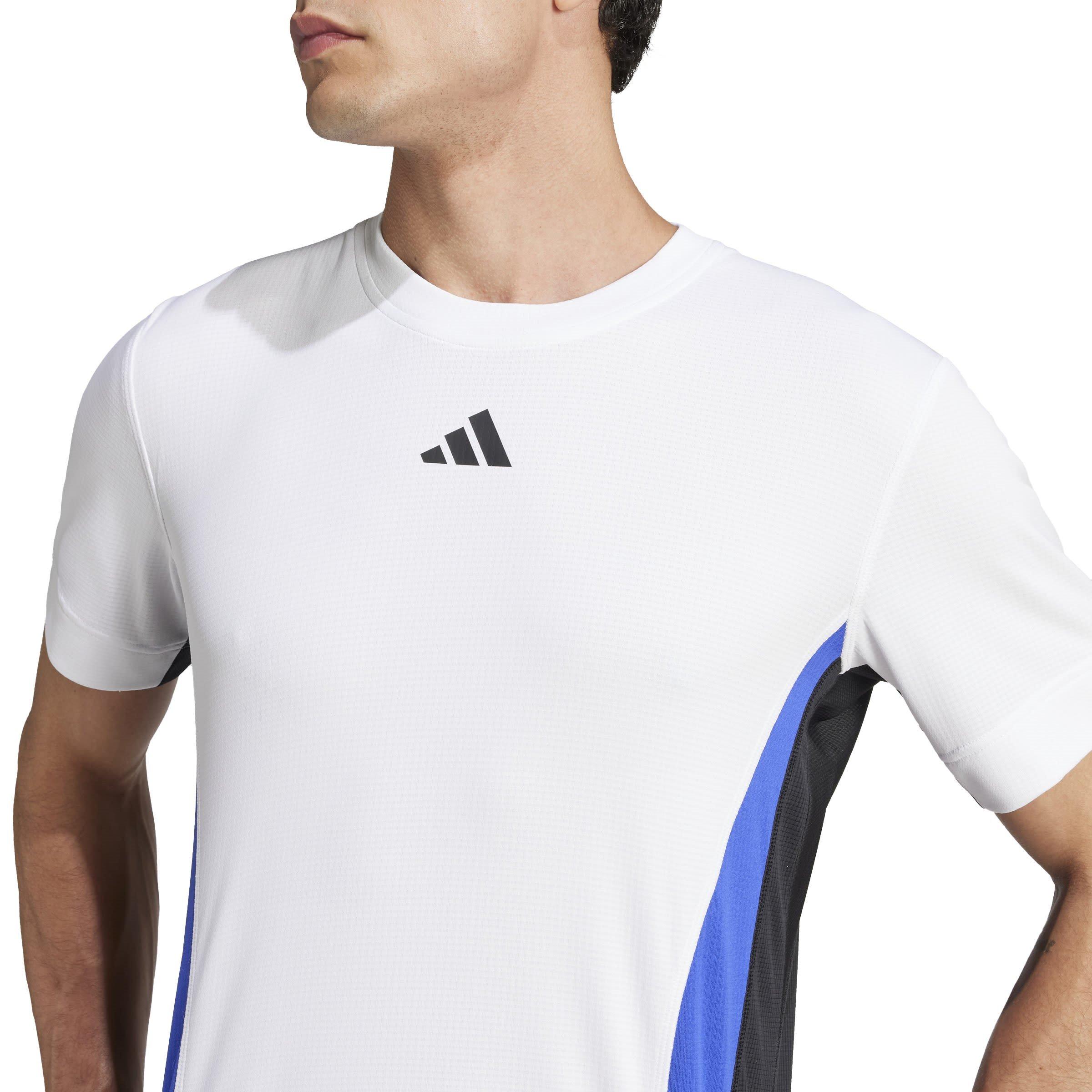 Wht/Blk/Blu - adidas - Tennis Pro HEAT.RDY FreeLift T-Shirt - 6