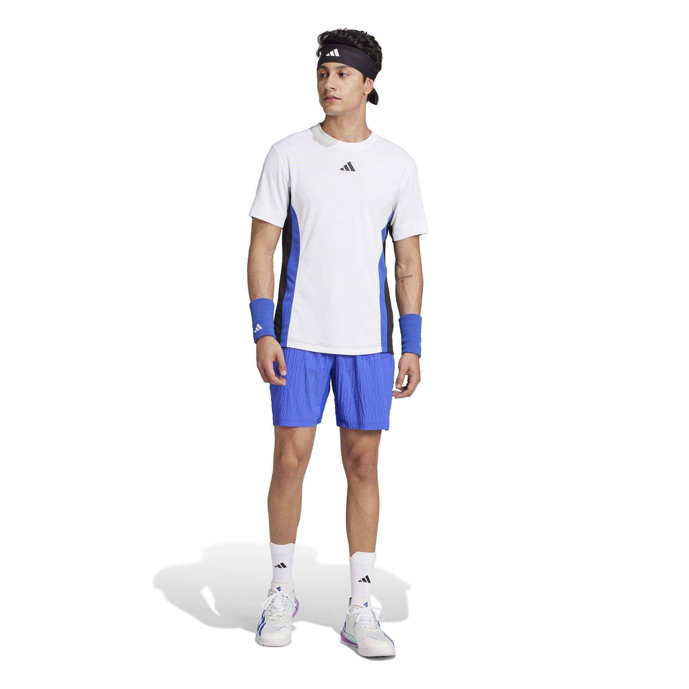 Wht/Blk/Blu - adidas - Tennis Pro HEAT.RDY FreeLift T-Shirt - 7