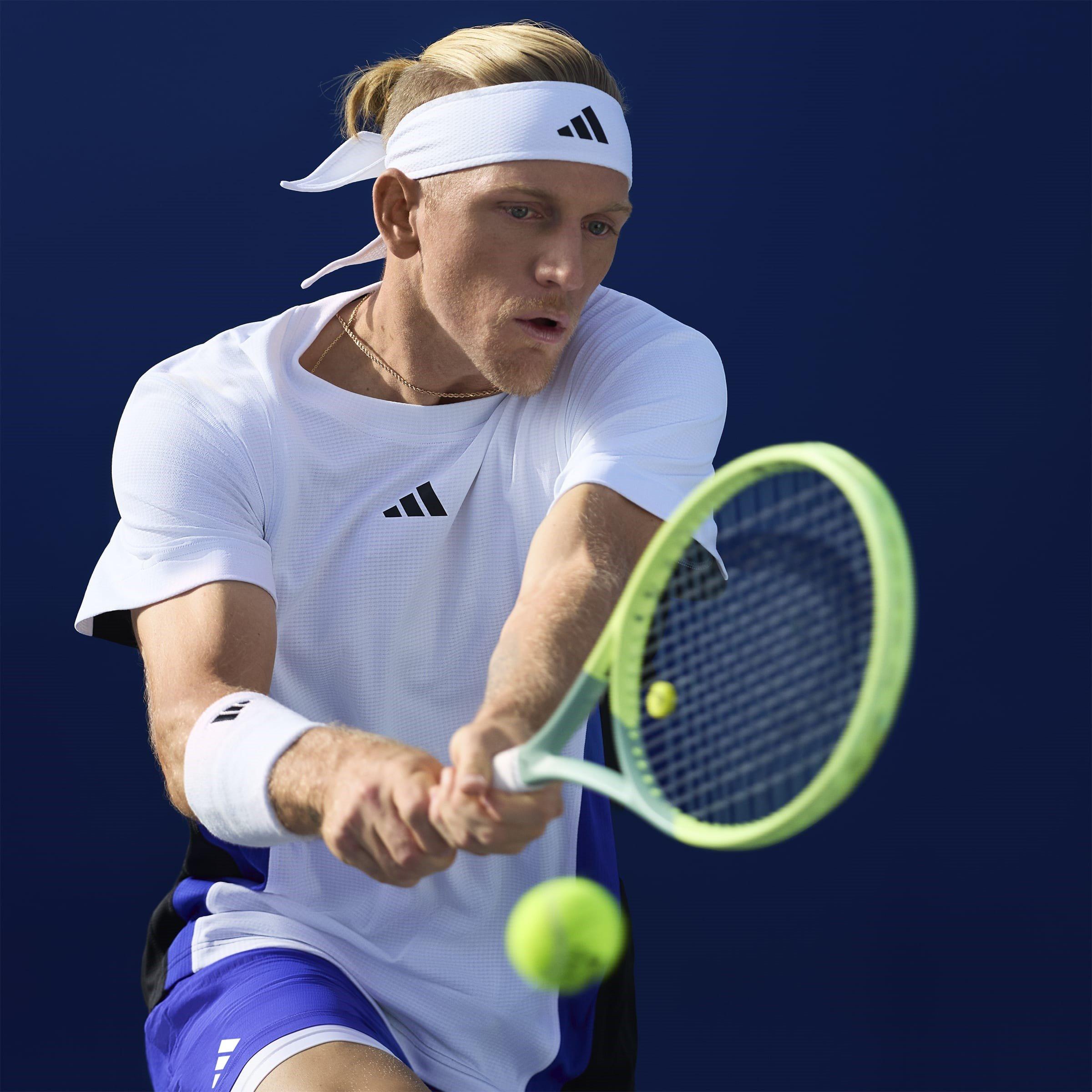 Wht/Blk/Blu - adidas - Tennis Pro HEAT.RDY FreeLift T-Shirt - 8