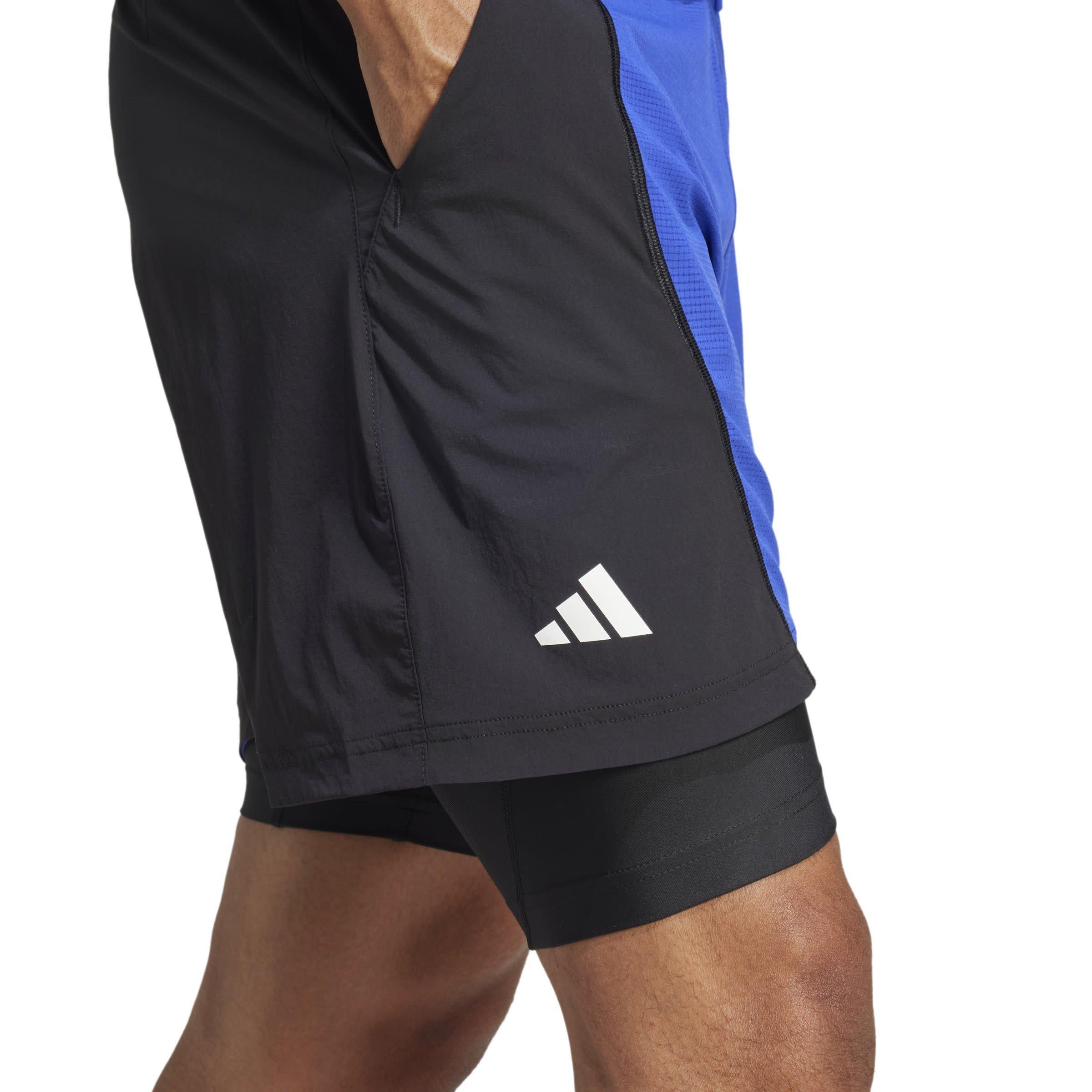 Blk/Blu - adidas - Tennis Shorts and Inner Shorts Set Mens - 5