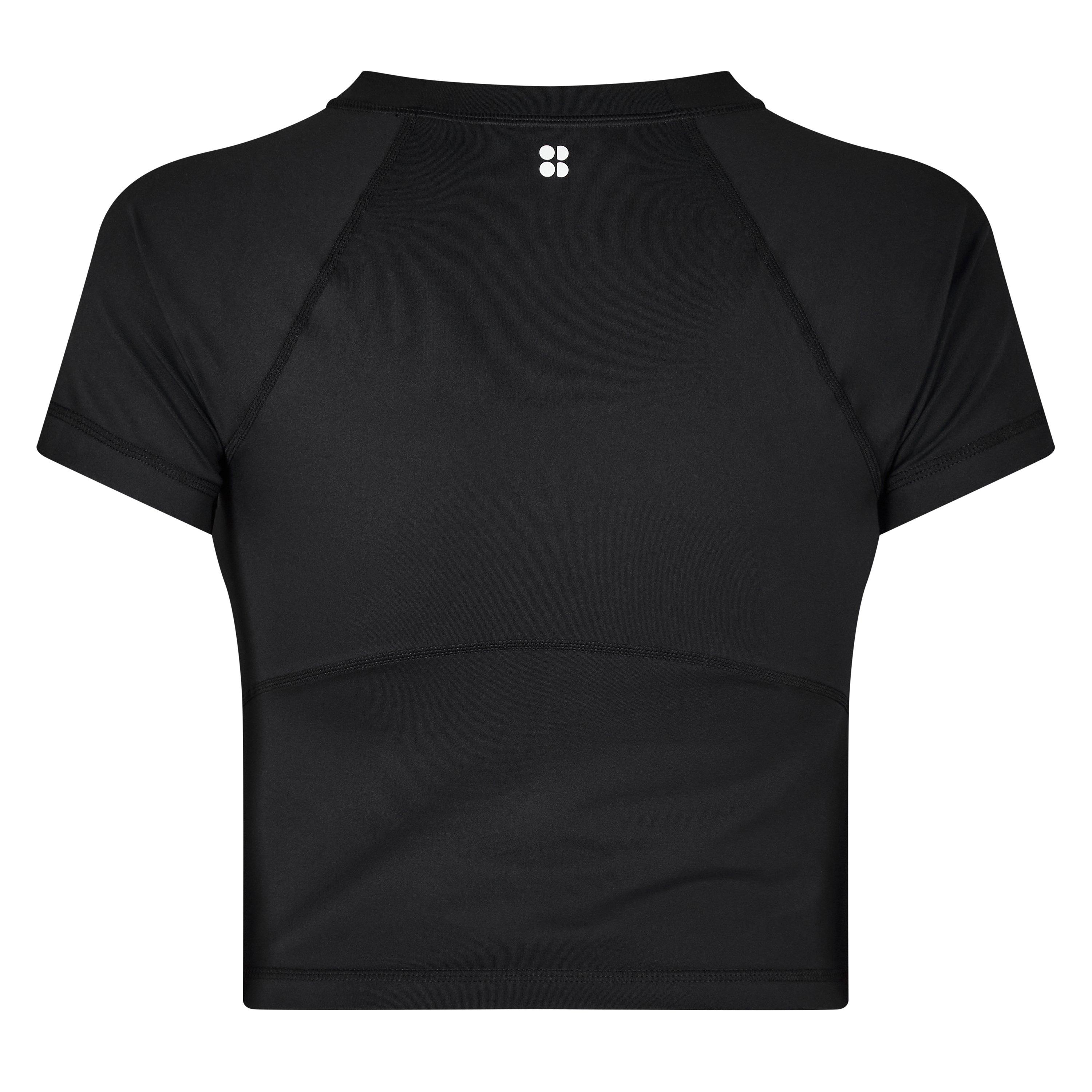 Black - Sweaty Betty - All-Day Cropped T-Shirt - 6