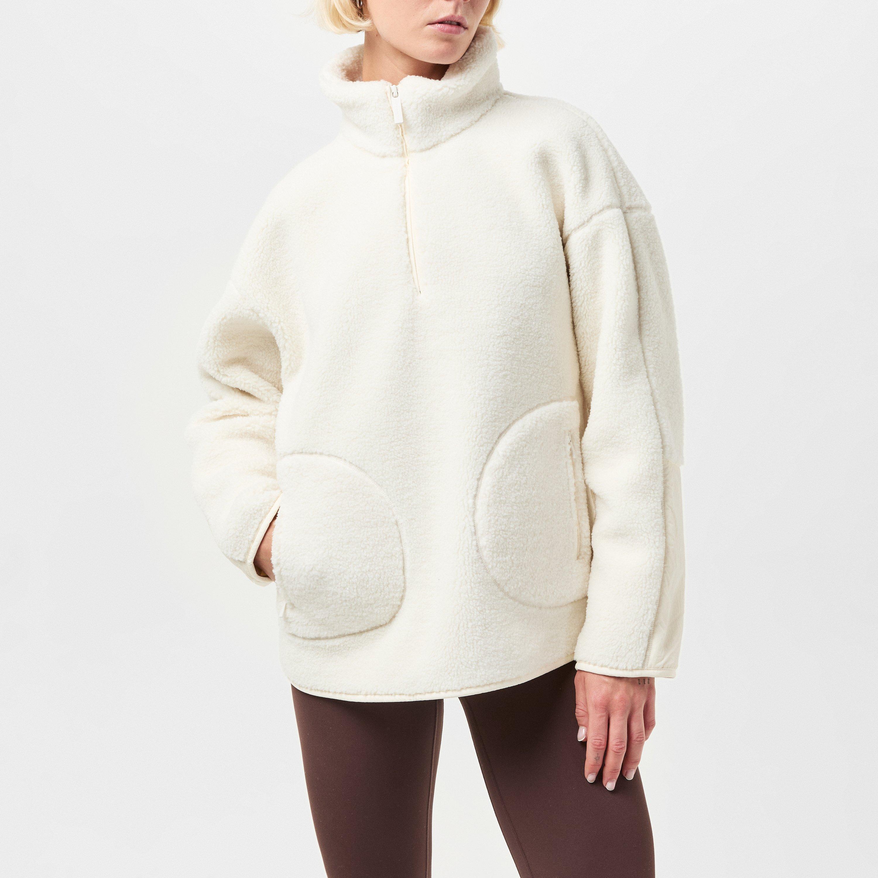 studio white - Sweaty Betty - Women's Plush Textured Half-Zip Fleece - 2