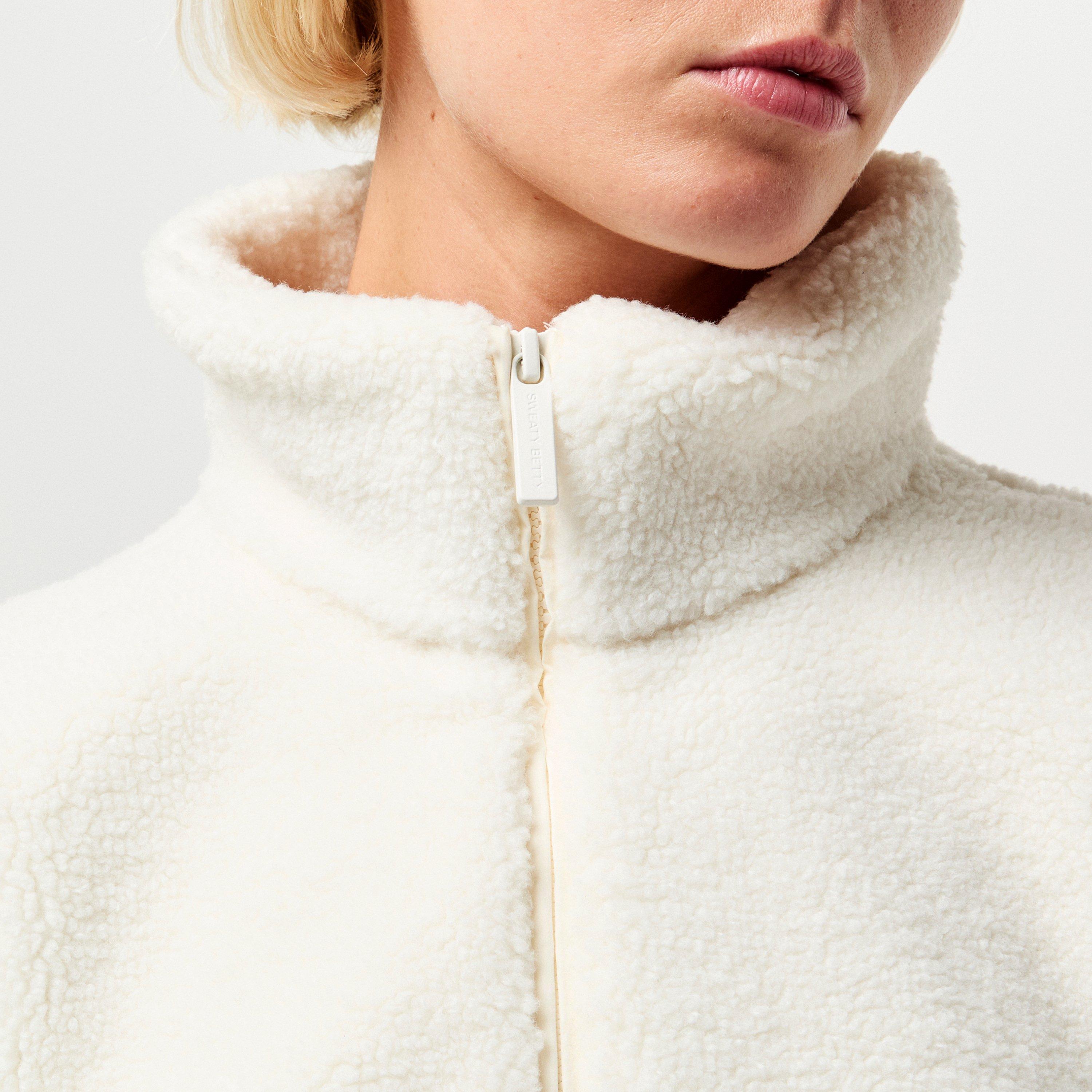 studio white - Sweaty Betty - Women's Plush Textured Half-Zip Fleece - 4