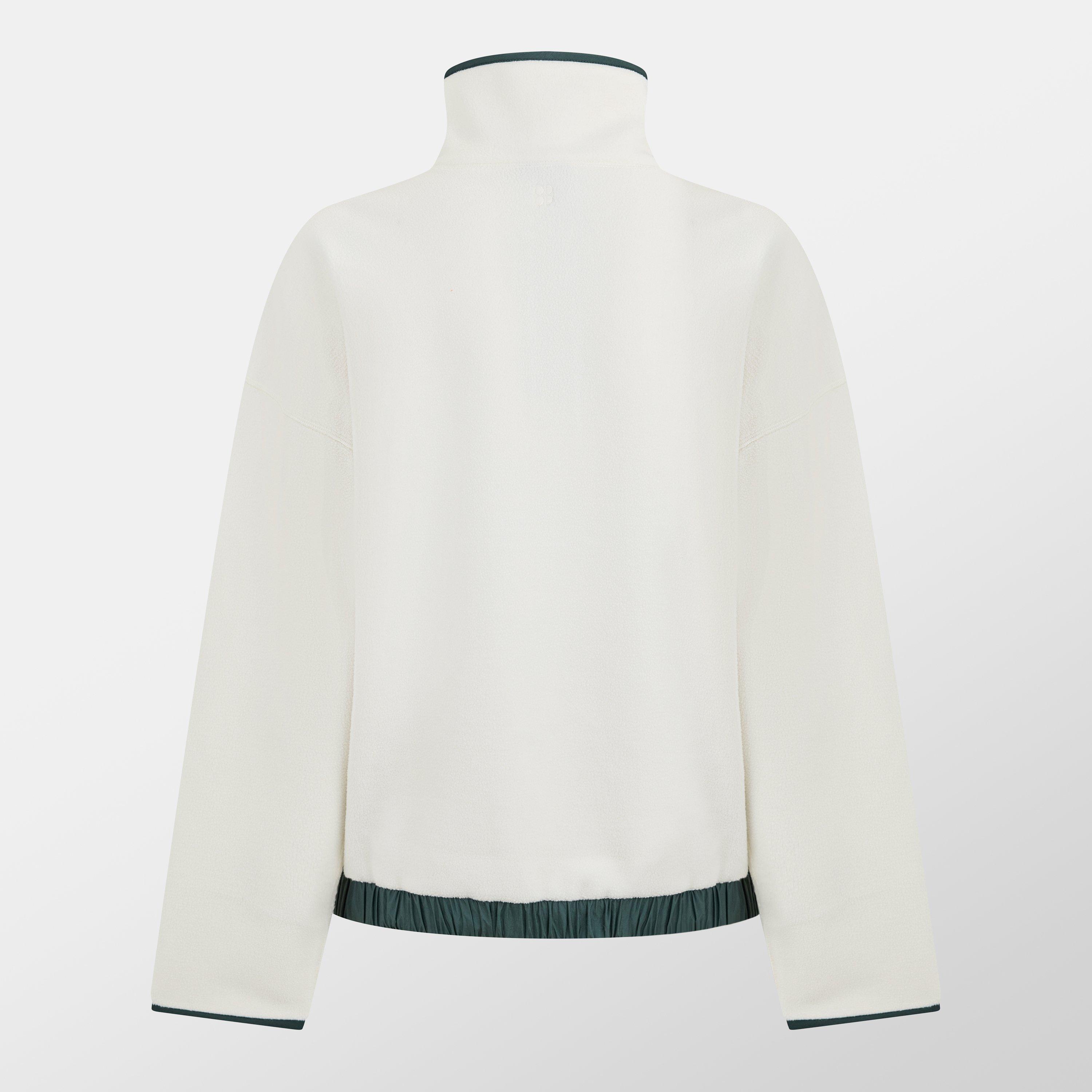 White Trek Grn - Sweaty Betty - Mallow Fleece Half Zip Pullover - 2
