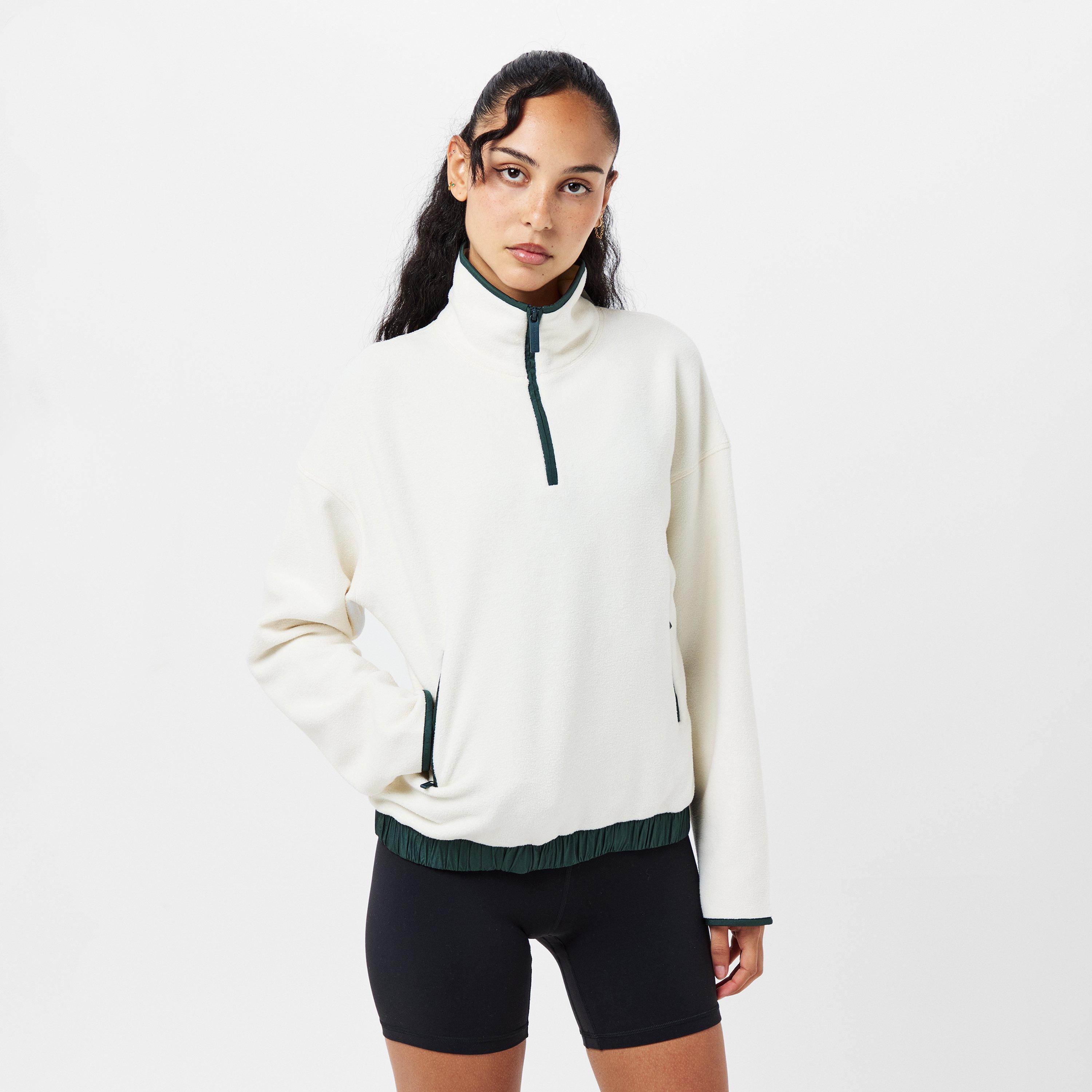 White Trek Grn - Sweaty Betty - Mallow Fleece Half Zip Pullover - 3