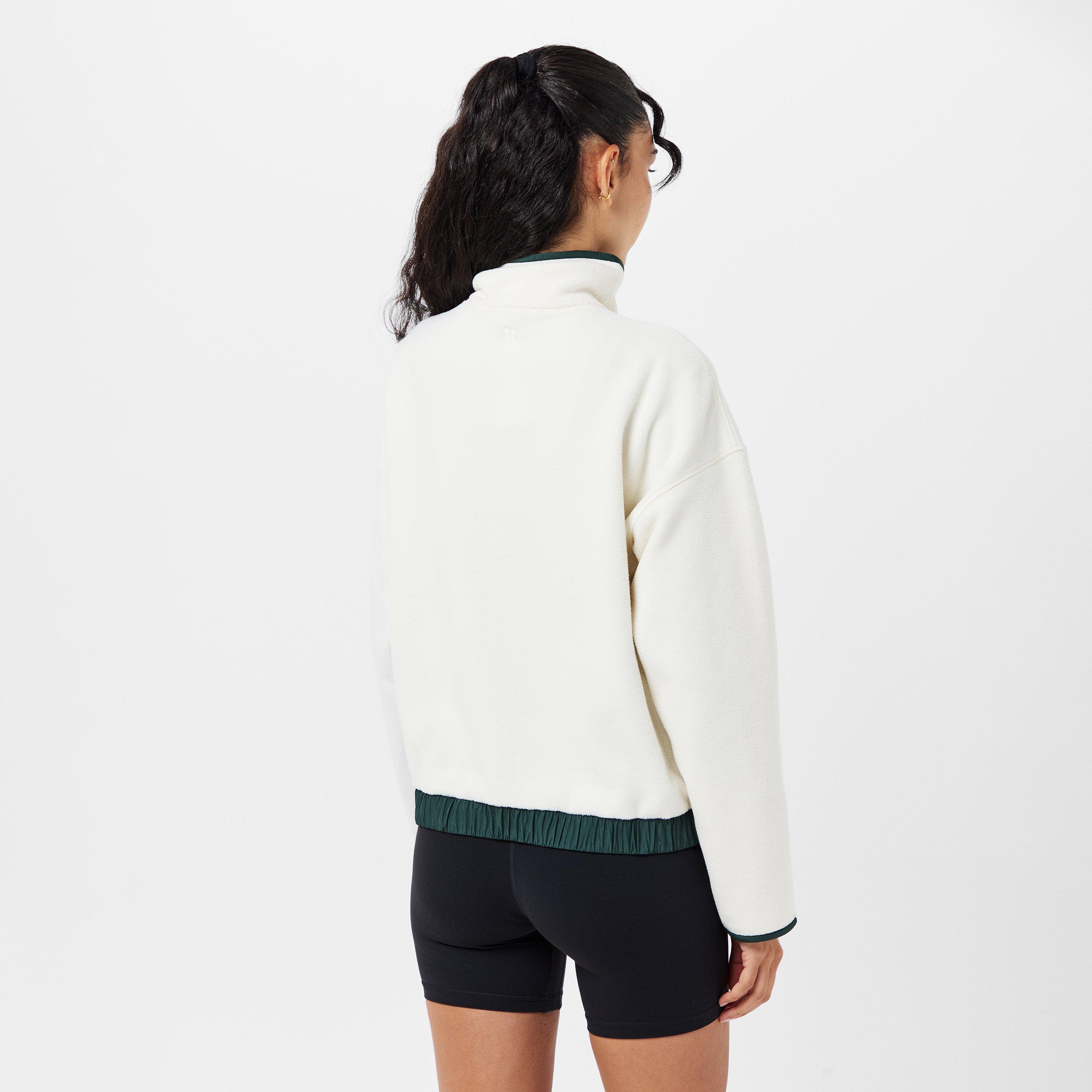 White Trek Grn - Sweaty Betty - Mallow Fleece Half Zip Pullover - 4