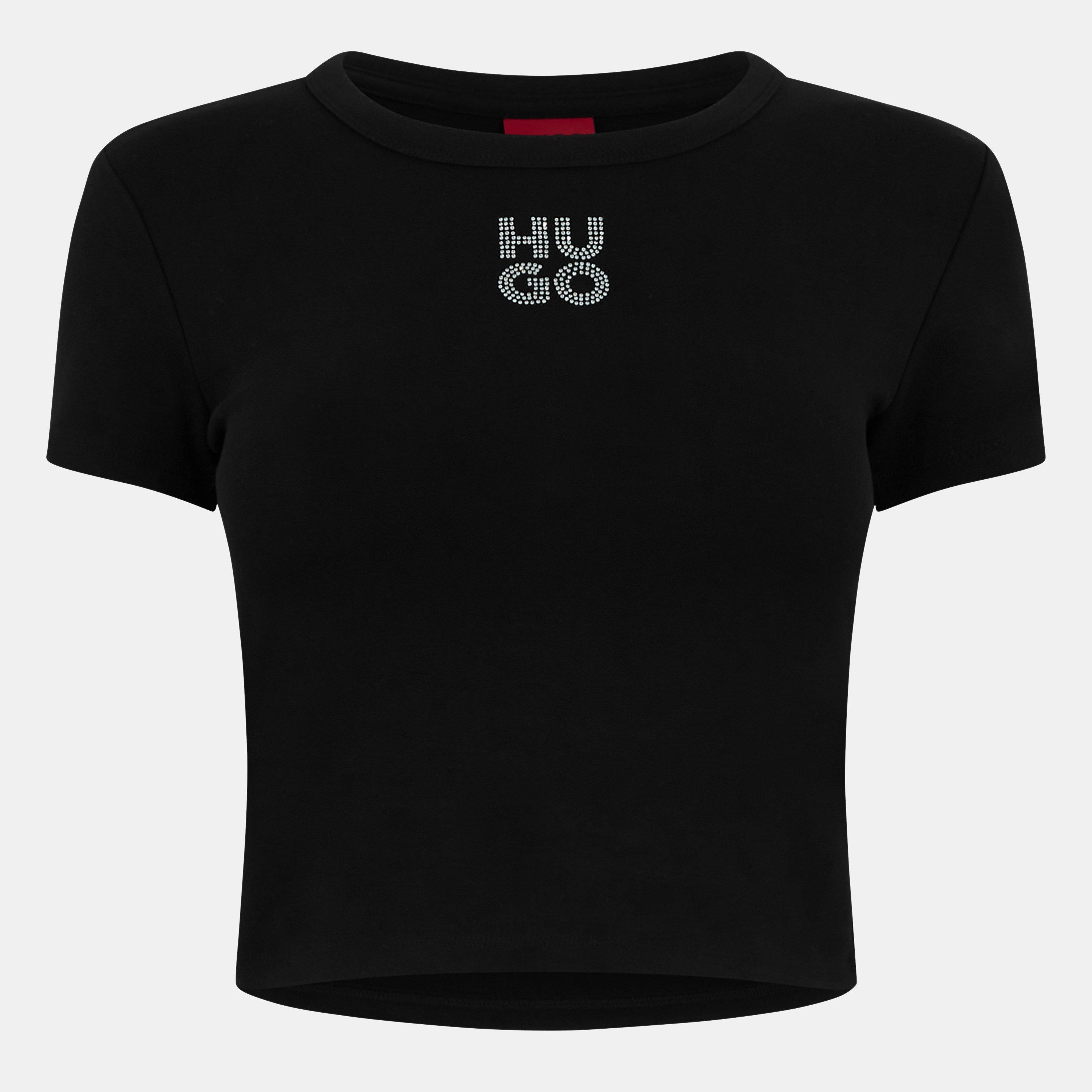 Hugo Delanor Cropped T-Shirt - Black - XL