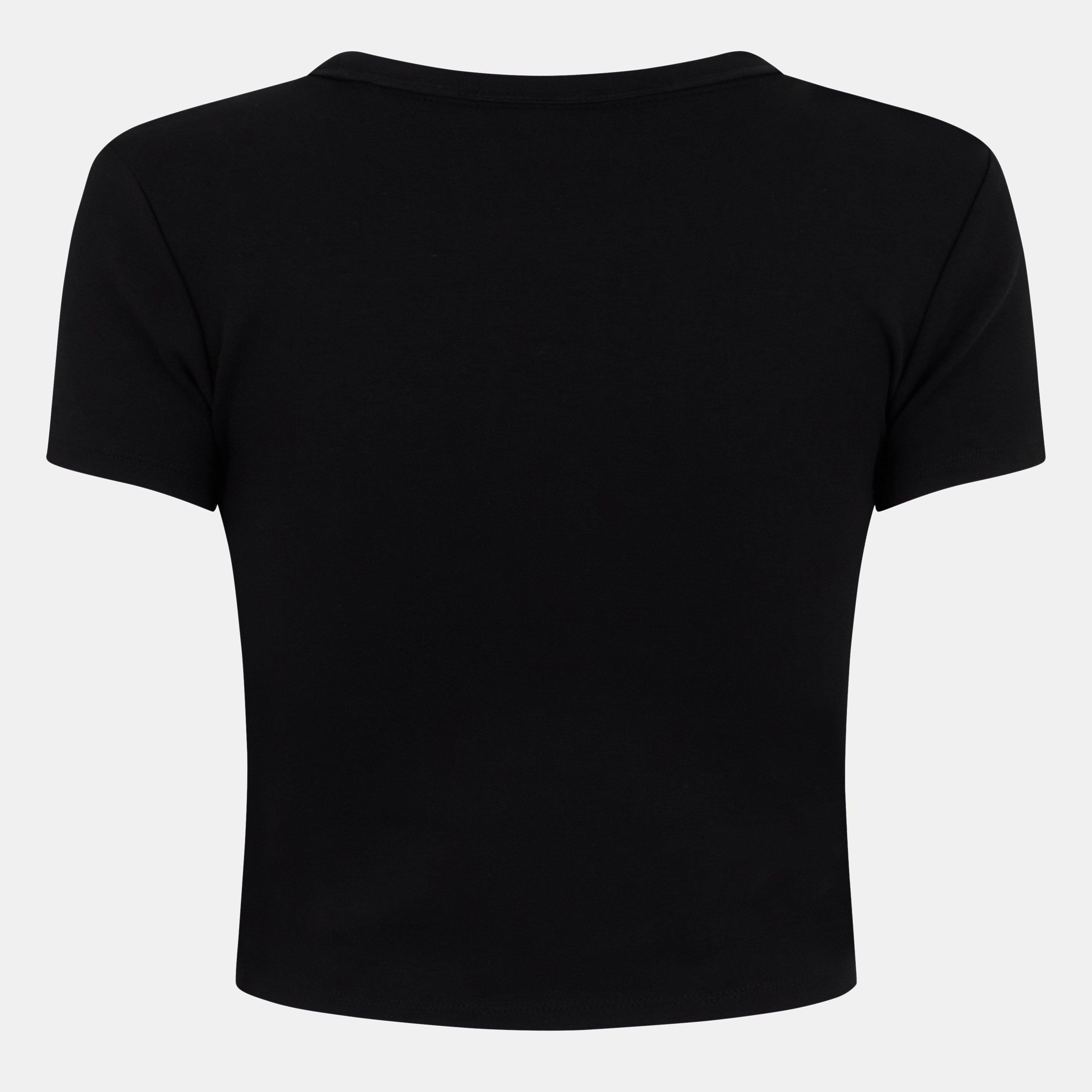 Black - Hugo - Delanor Cropped T-Shirt - 2
