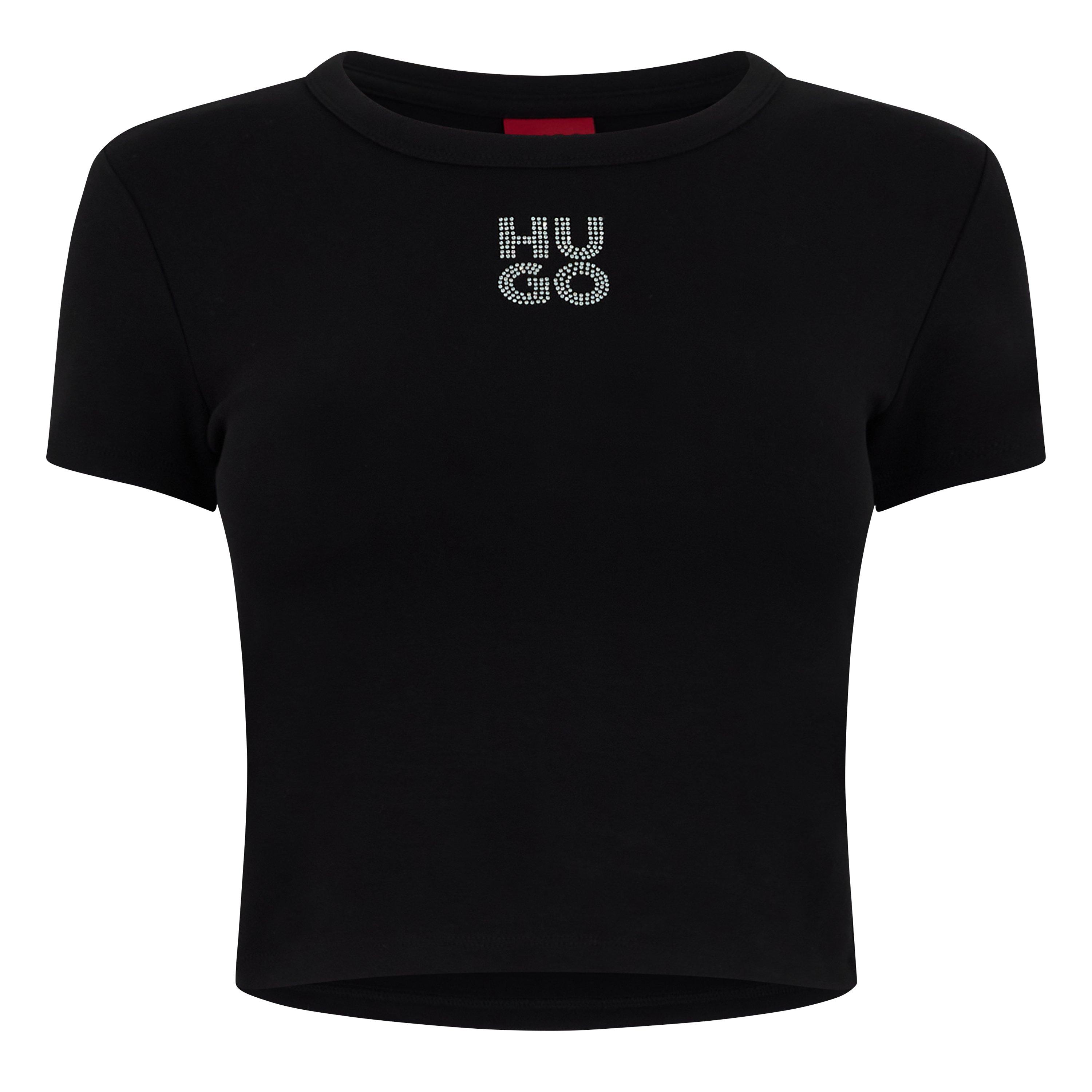 Black - Hugo - Delanor Cropped T-Shirt - 7