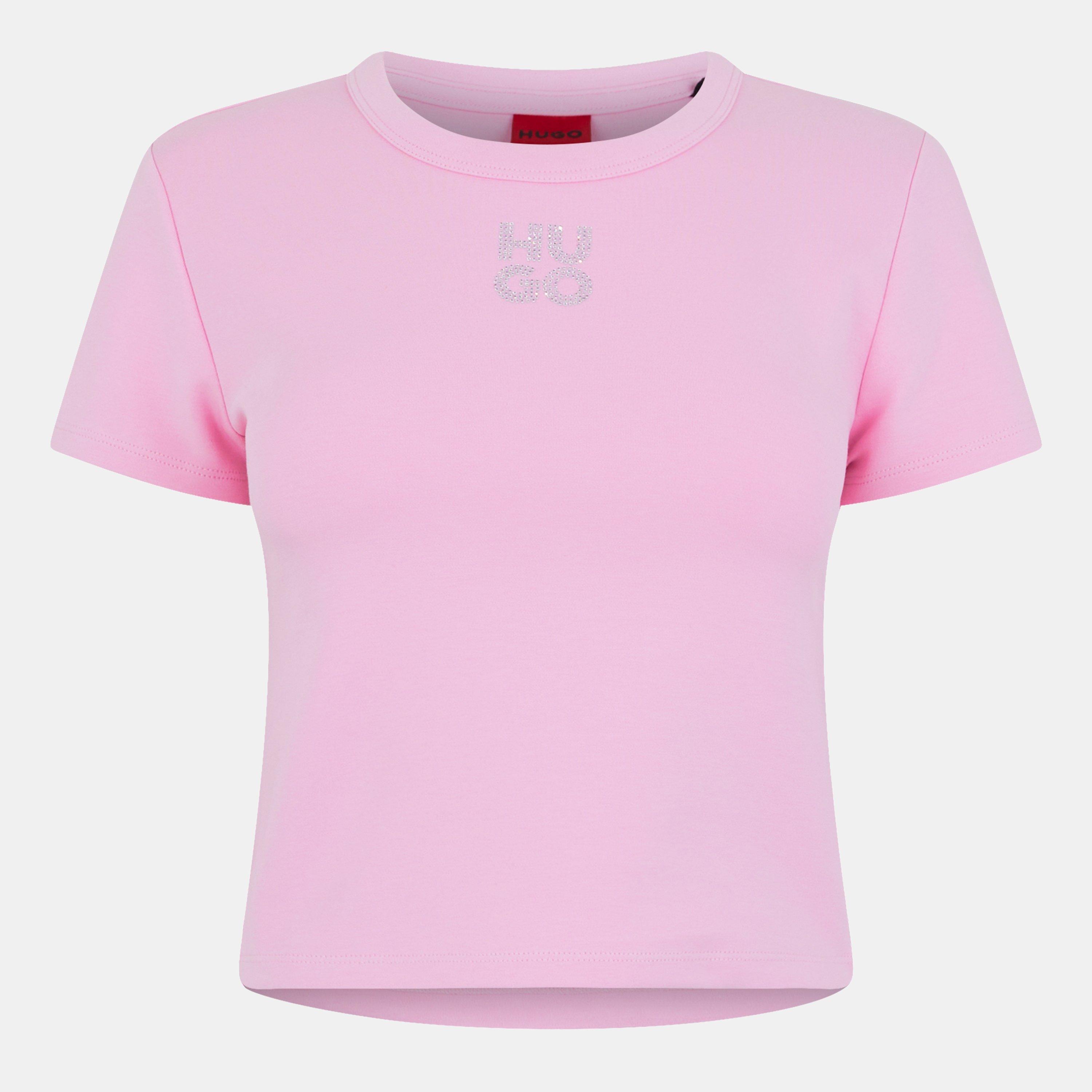 Hugo Delanor Cropped T-Shirt - Pink - L