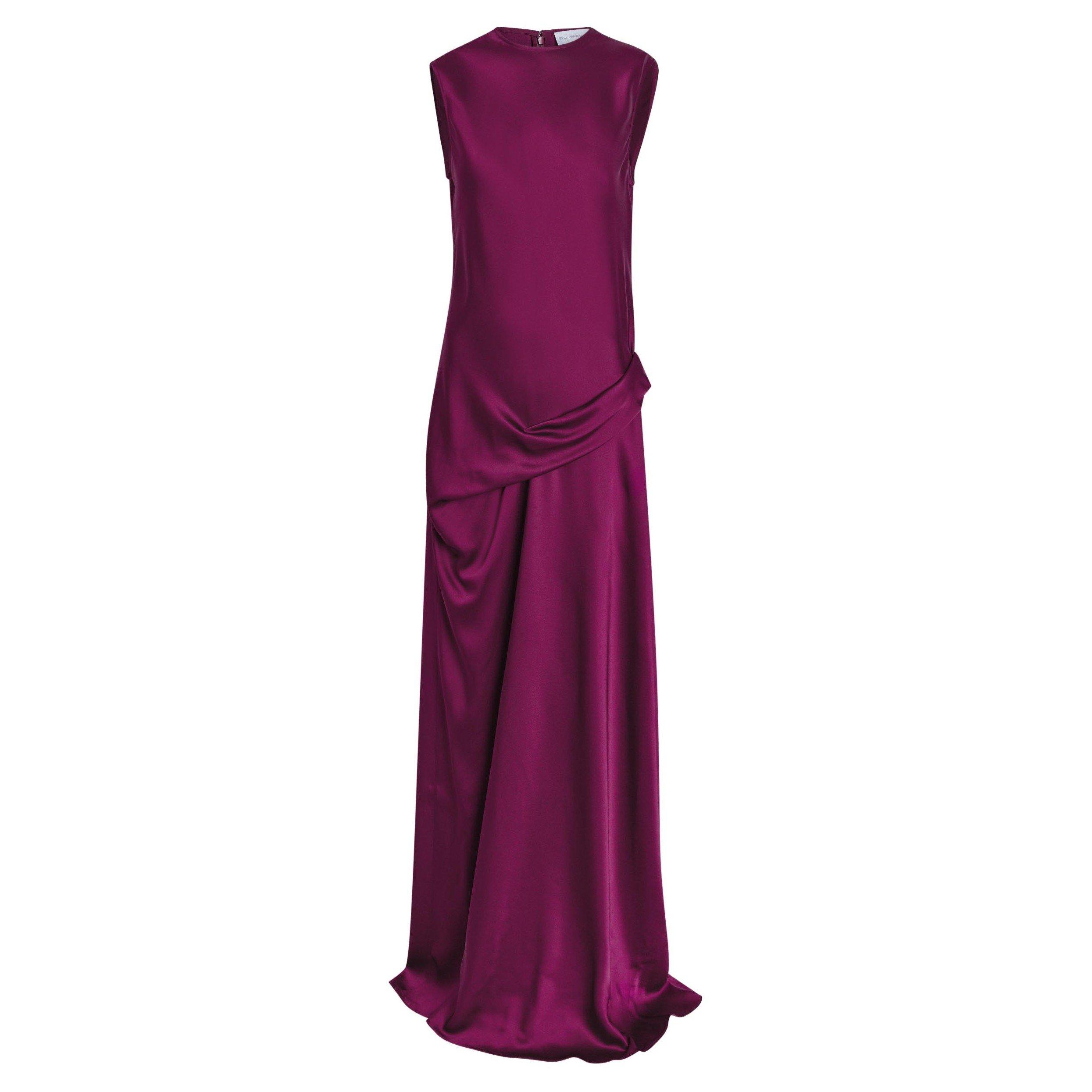 DARK RED - Stella McCartney - Draped Satin Gown - 1
