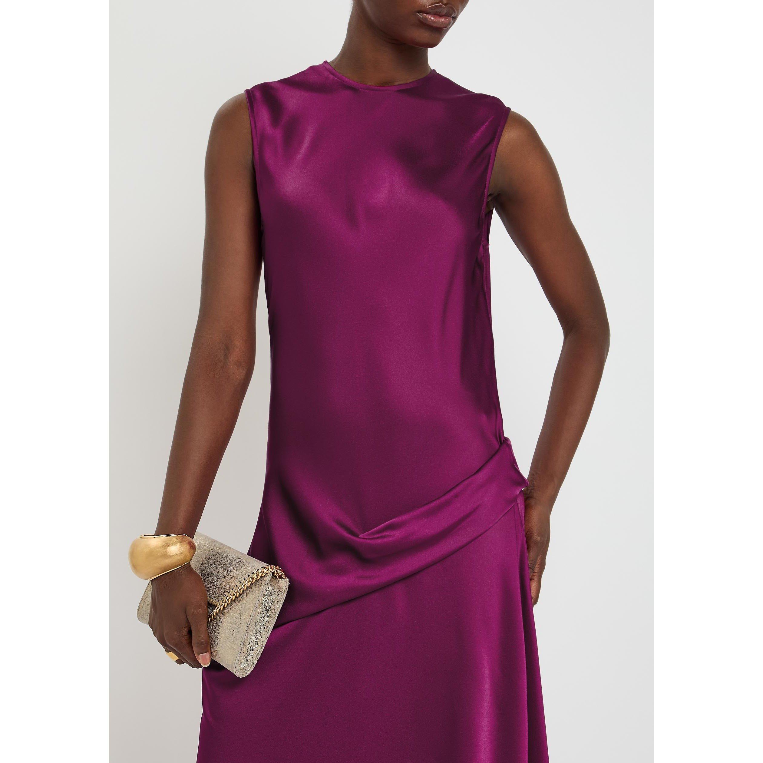 DARK RED - Stella McCartney - Draped Satin Gown - 4