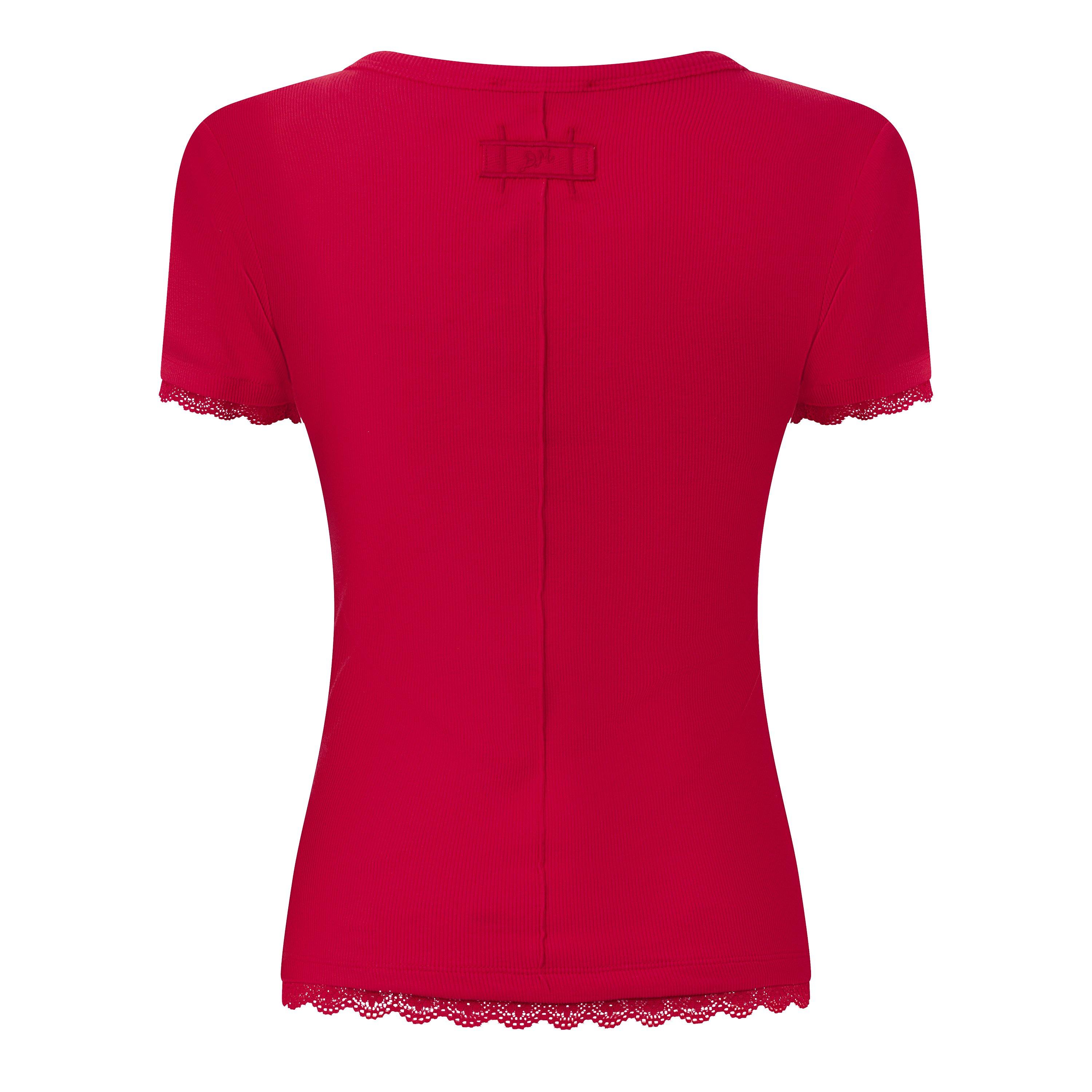 RED - Damson Madder - T PAIGE V-NECK TEE - 2