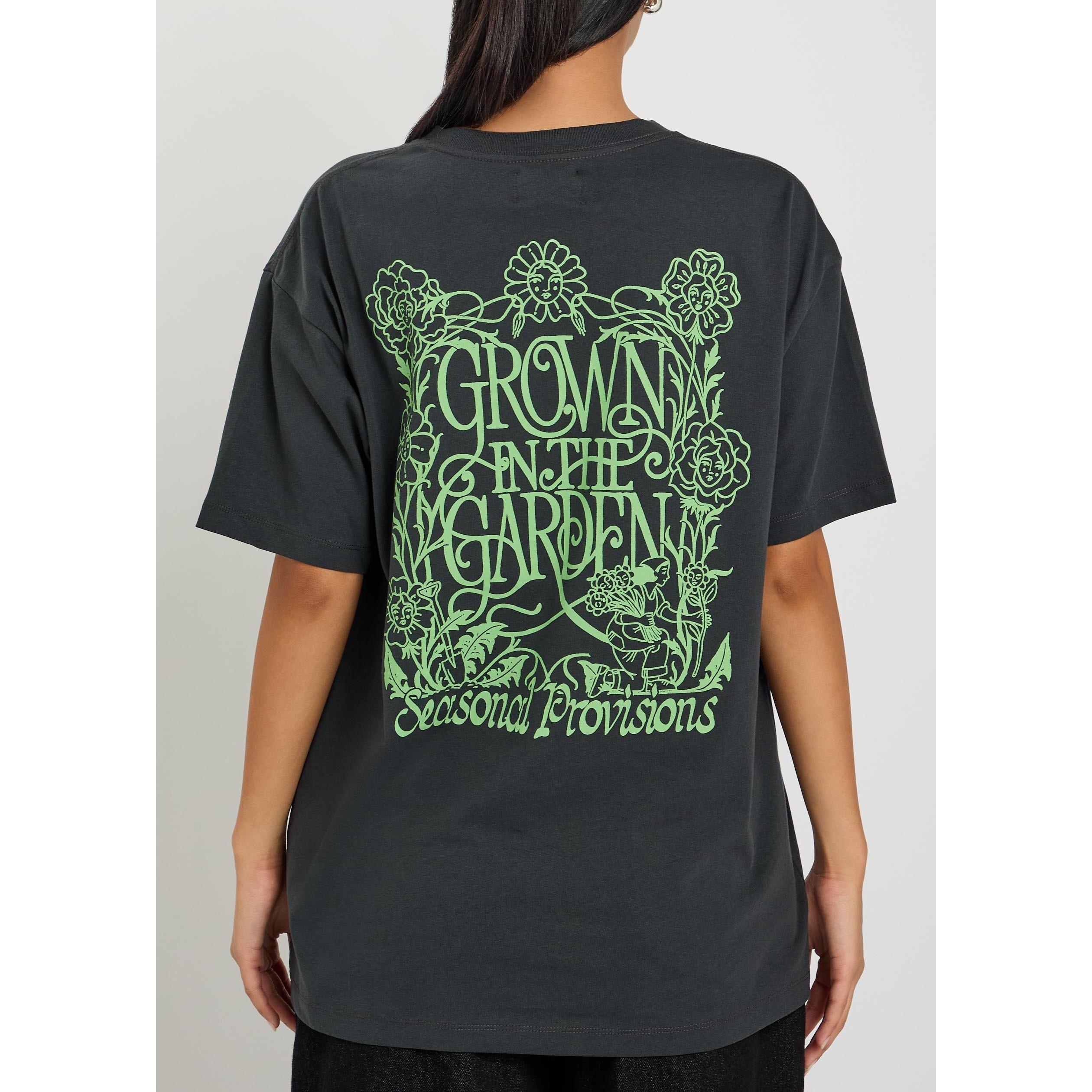 BLACK - Damson Madder - Women's Grown in the Garden Graphic Cotton T-Shirt - 3