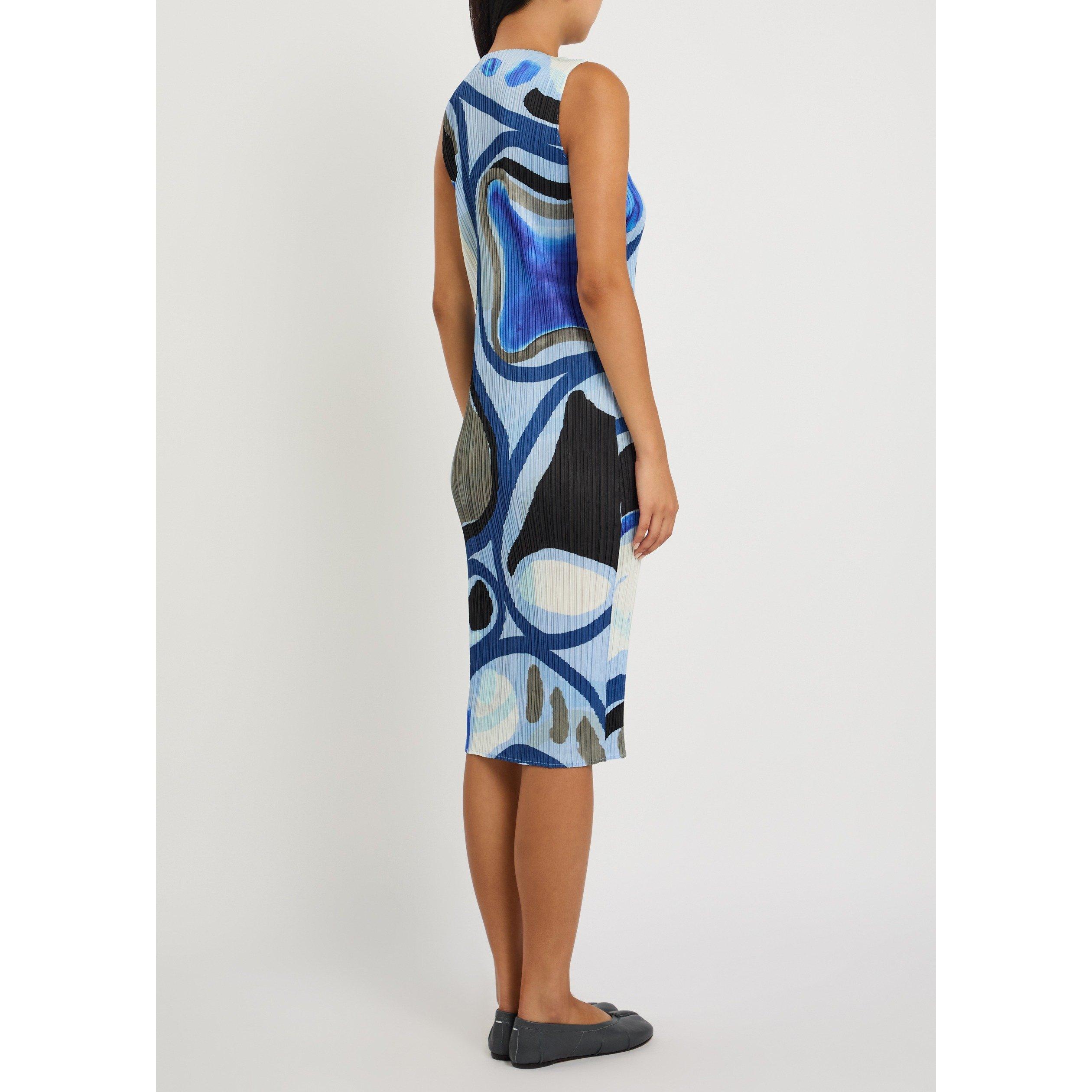 LIGHT BLUE - Issey Miyake - Women's Pleats Please Midi Shift Dress - 3