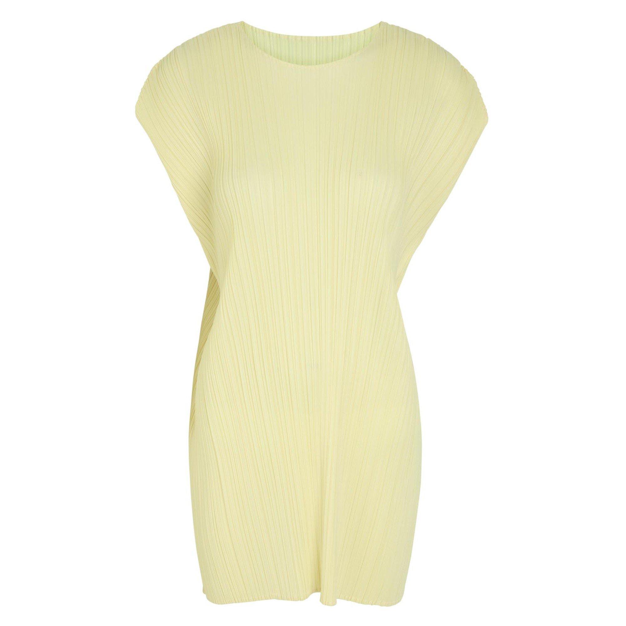 YELLOW LIGHT - Issey Miyake - Women's Pleats Please Pleated Mini Dress - 1