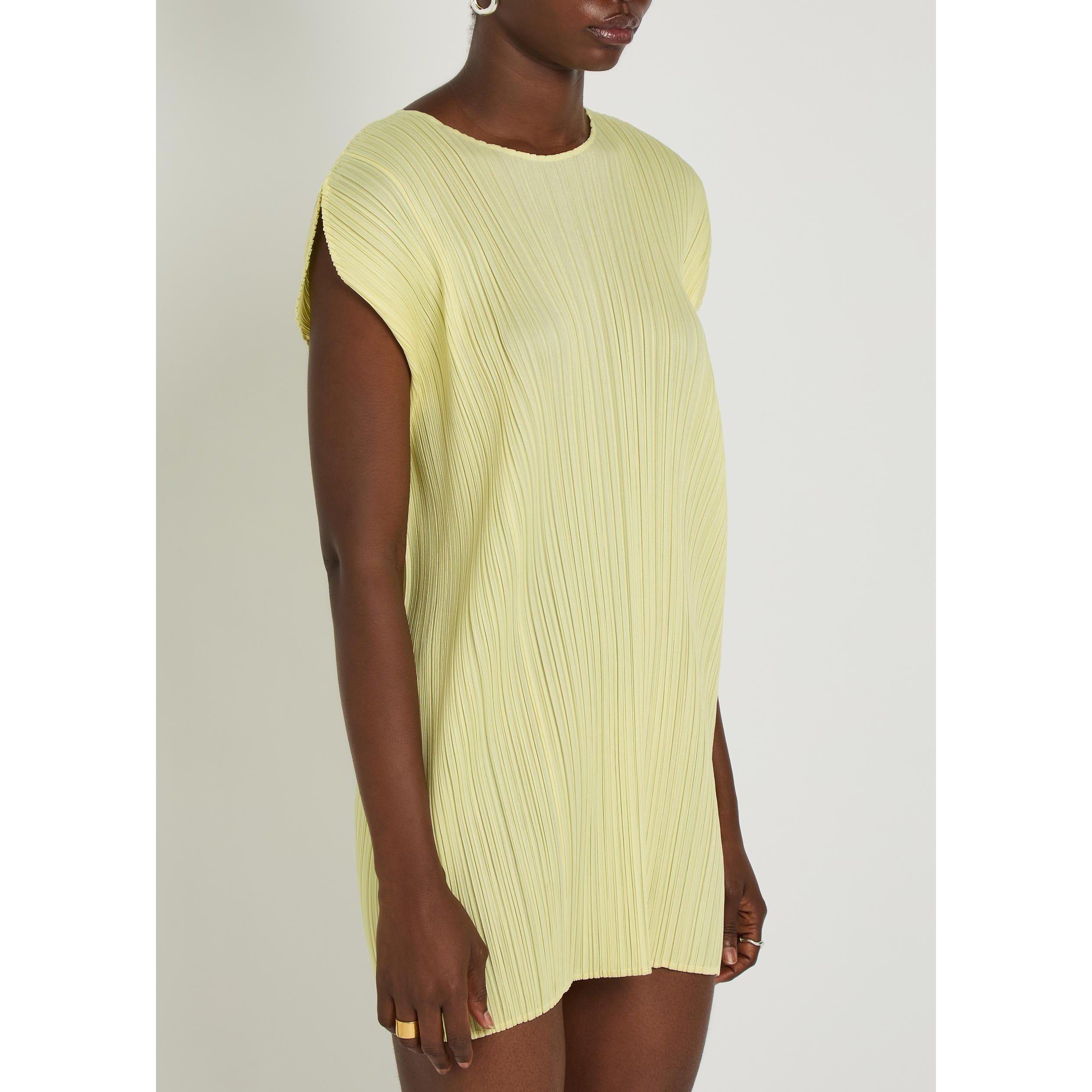 YELLOW LIGHT - Issey Miyake - Women's Pleats Please Pleated Mini Dress - 2