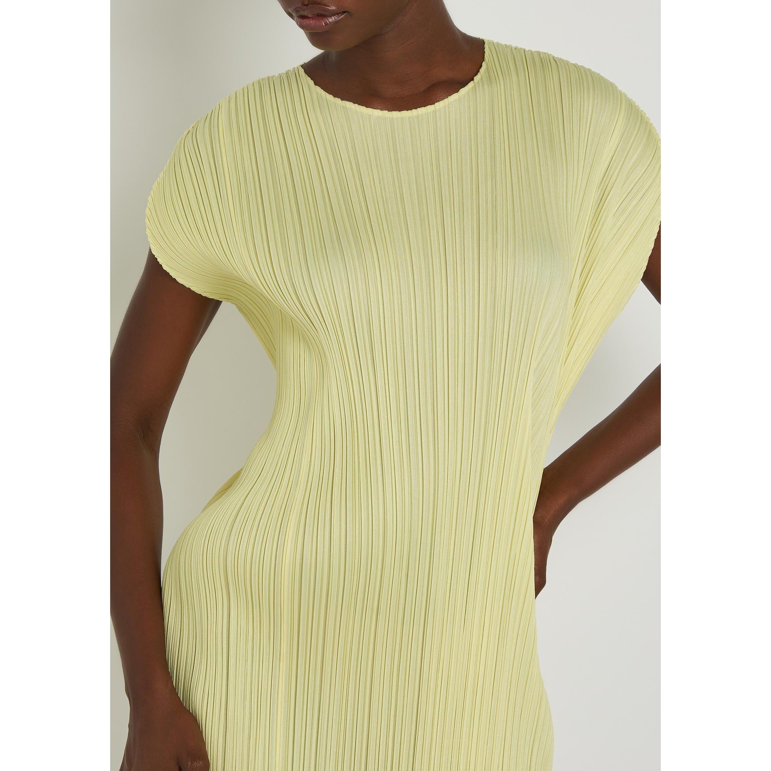 YELLOW LIGHT - Issey Miyake - Women's Pleats Please Pleated Mini Dress - 4