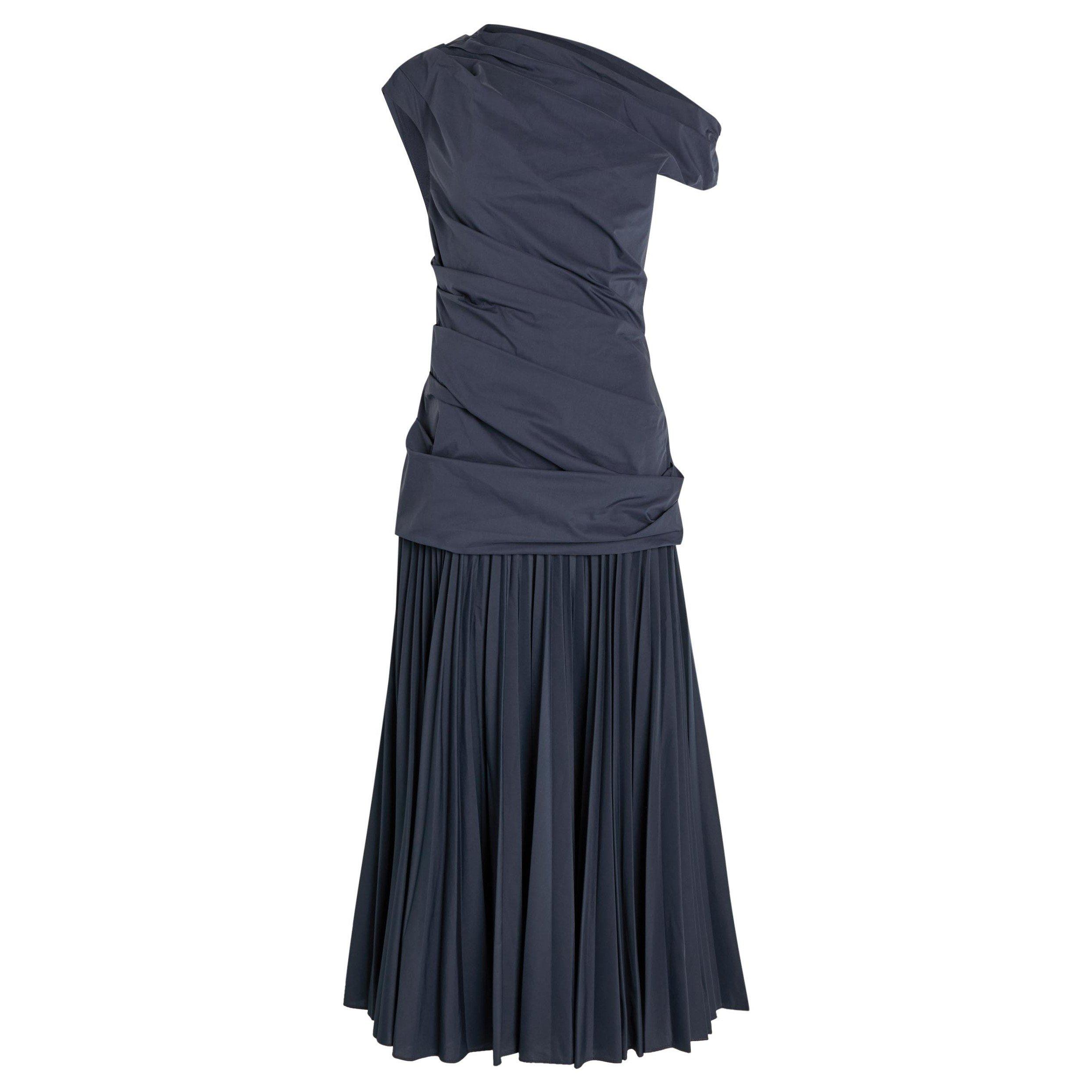 NAVY - Jonathan Simkhai - Women's Ammalie Midi Cotton-Blend Tea Dress - 1