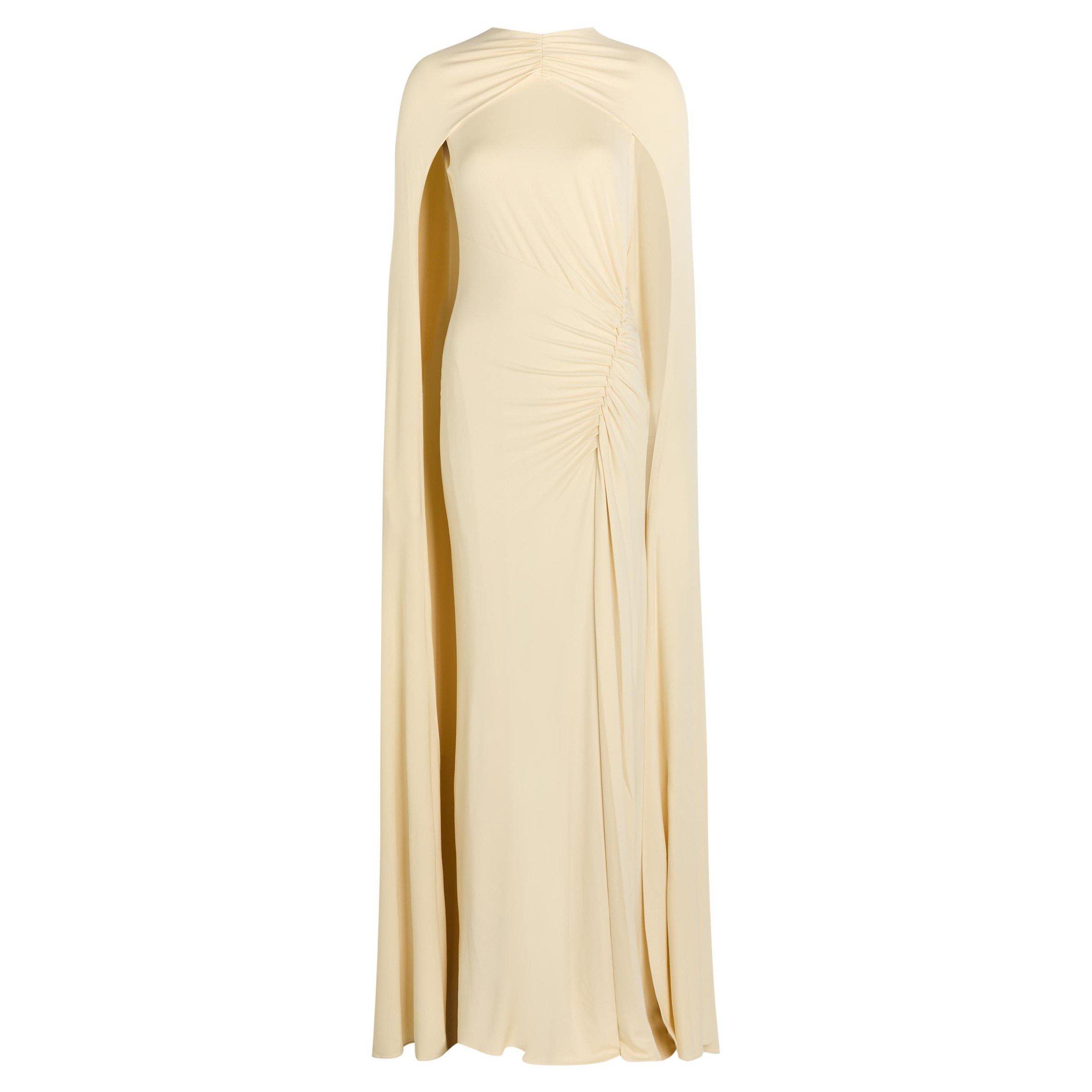 YELLOW - Jonathan Simkhai - Women's Demi Cape Viscose Maxi Dress - 1