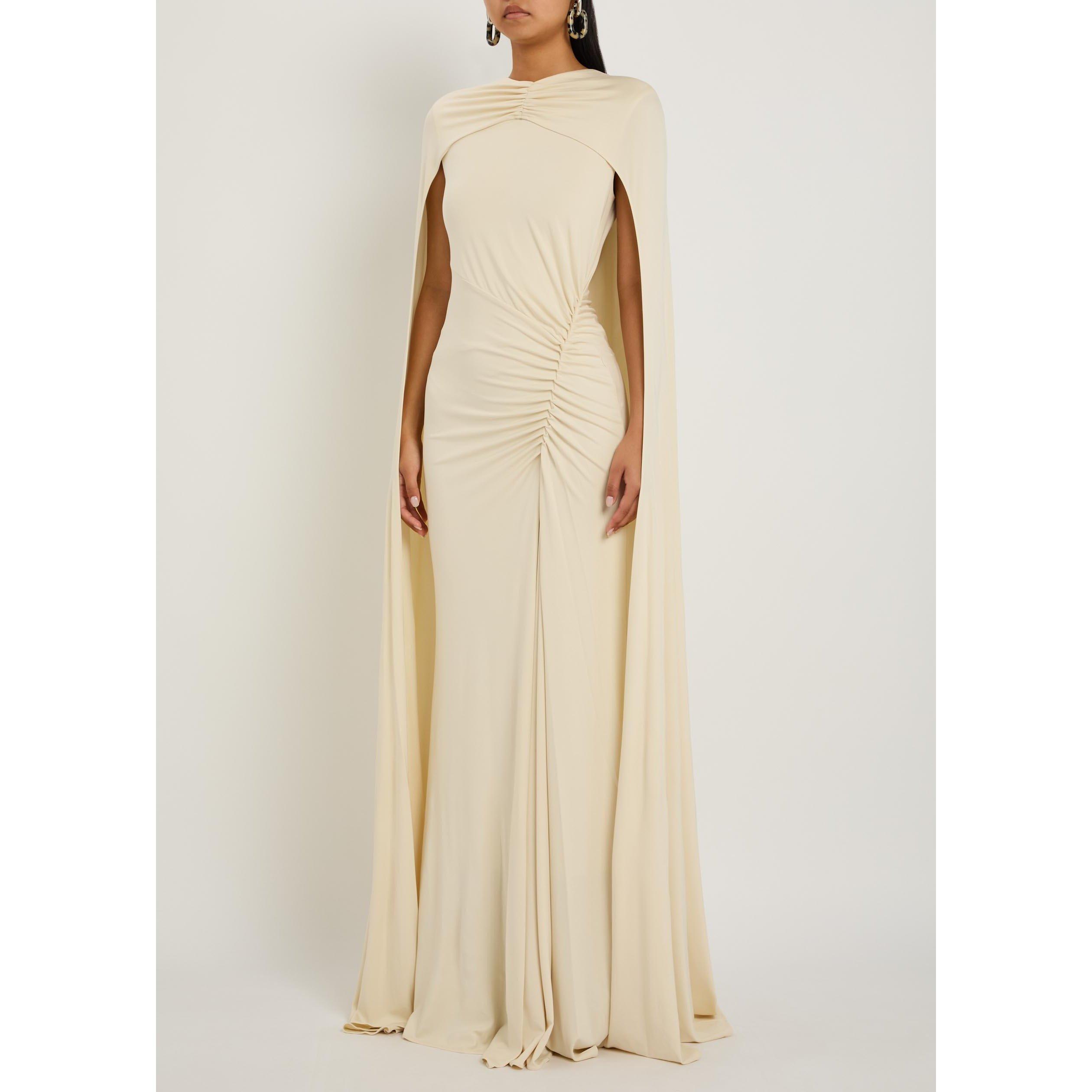 YELLOW - Jonathan Simkhai - Women's Demi Cape Viscose Maxi Dress - 2