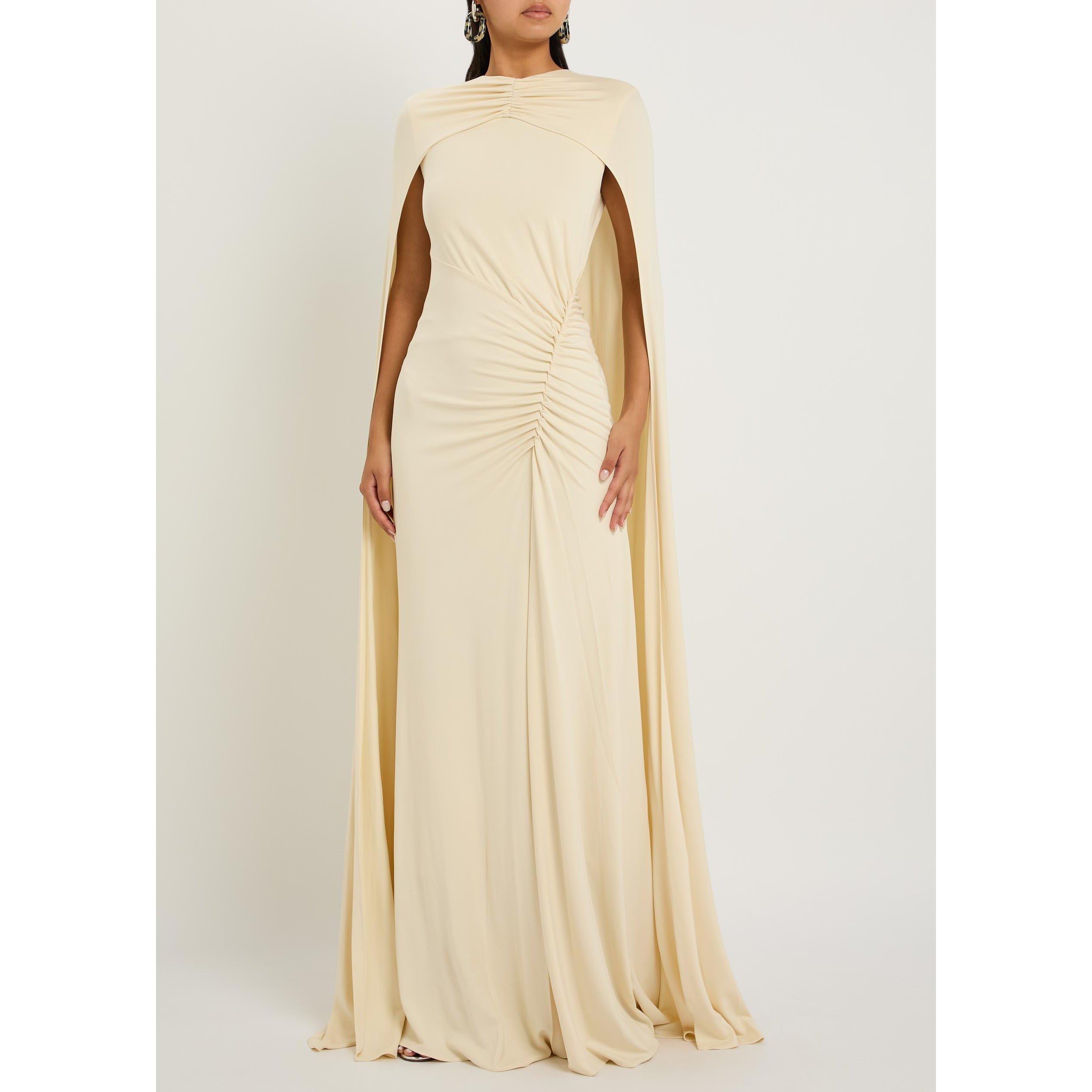 YELLOW - Jonathan Simkhai - Women's Demi Cape Viscose Maxi Dress - 5