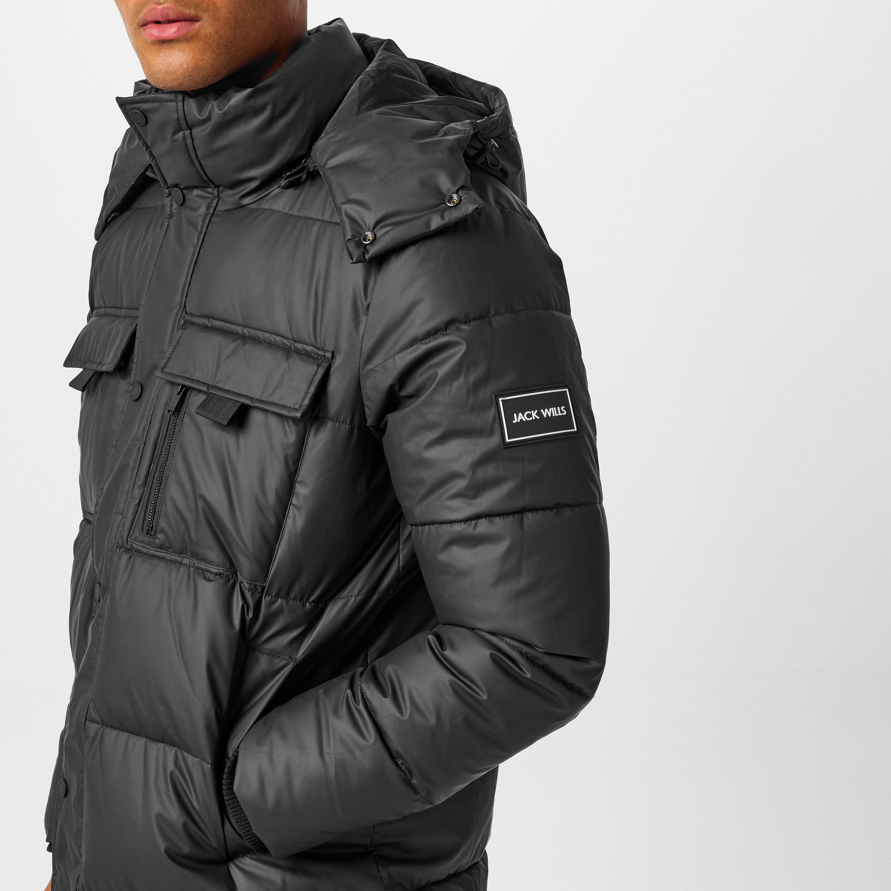 Nero - Jack Wills - Long Hooded Puffer Jacket - 5