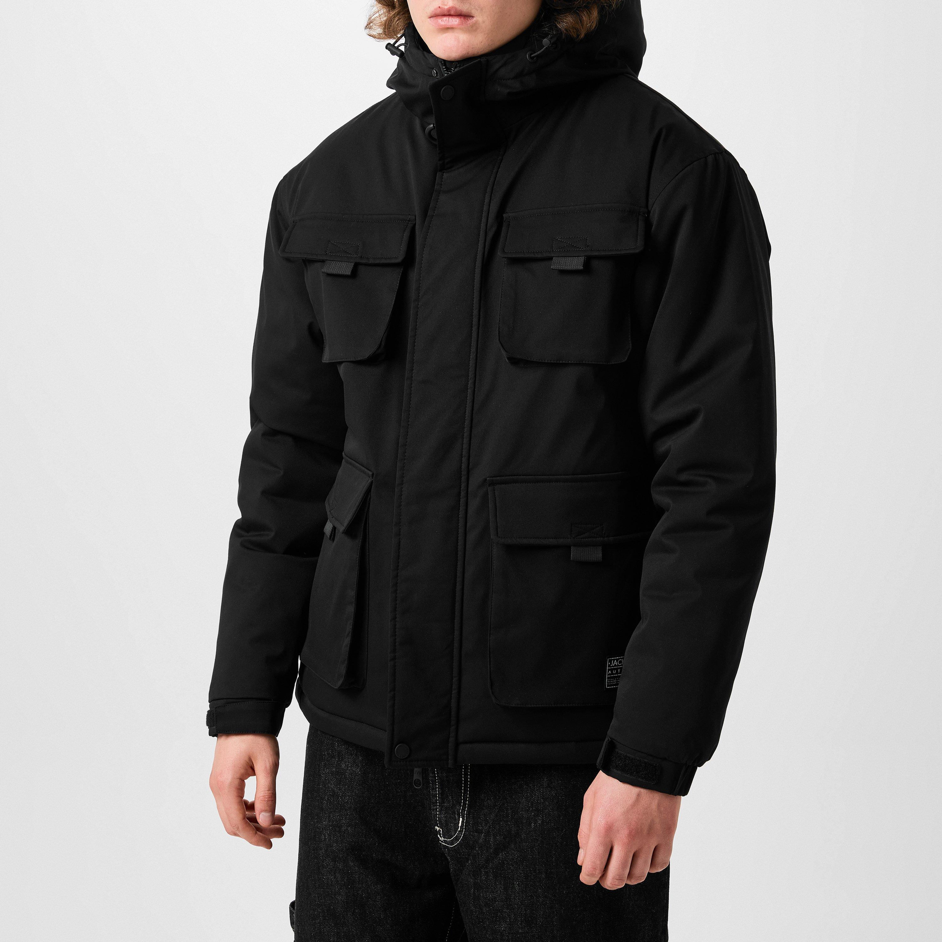 Negro - Jack Wills - Men's  Hooded Long Sleeve Field Jacket - 3