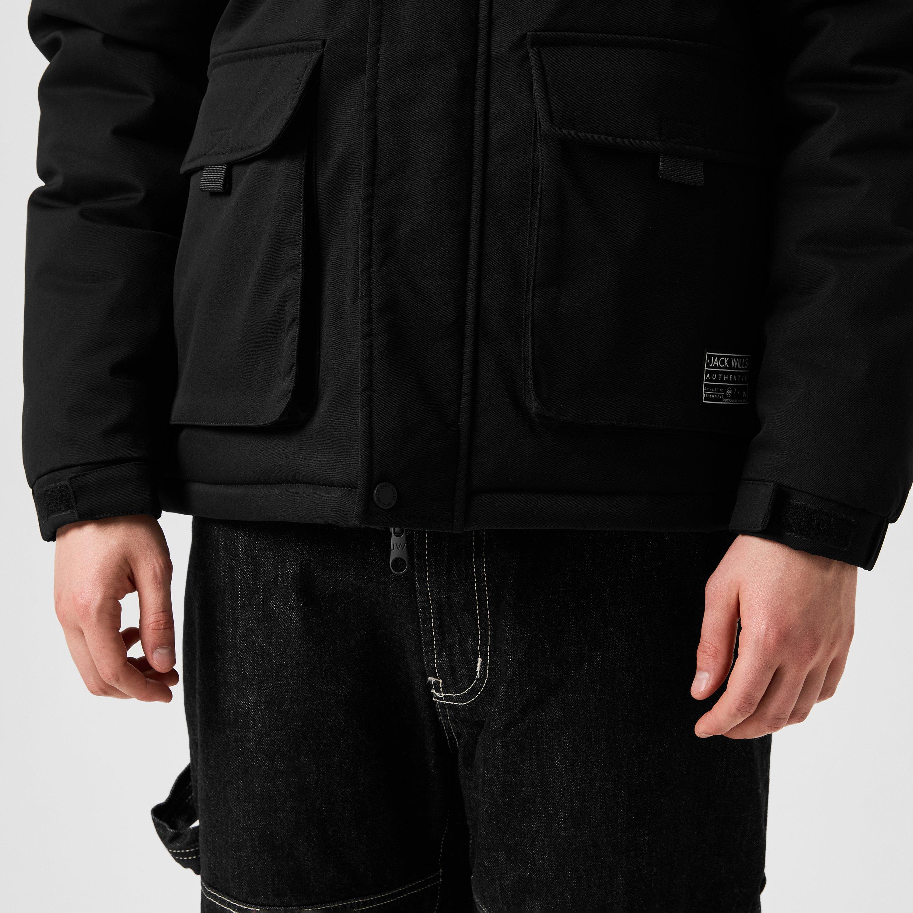 Negro - Jack Wills - Men's  Hooded Long Sleeve Field Jacket - 5