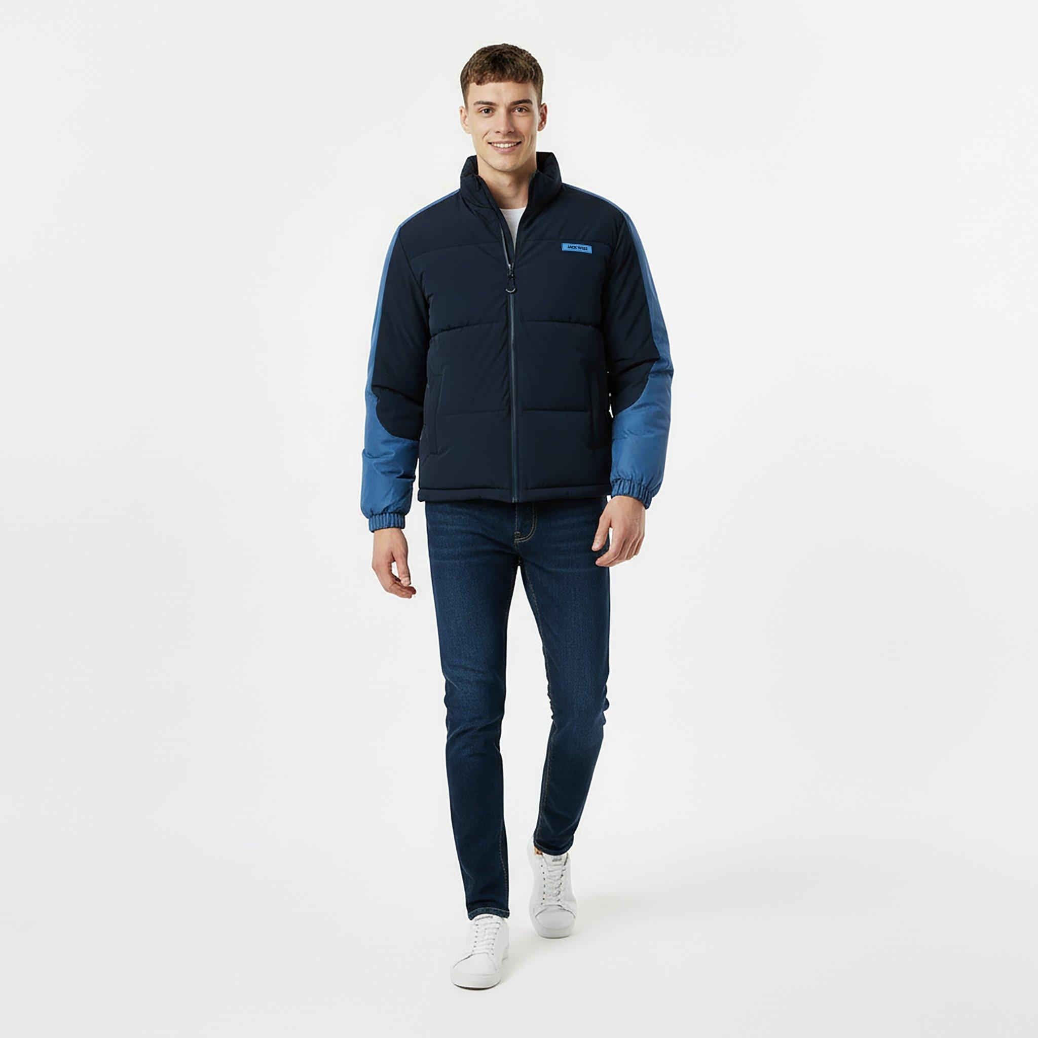 Mornarsko plava/Indigo - Jack Wills - Men's  Long Sleeve Short Puffer Jacket - 5