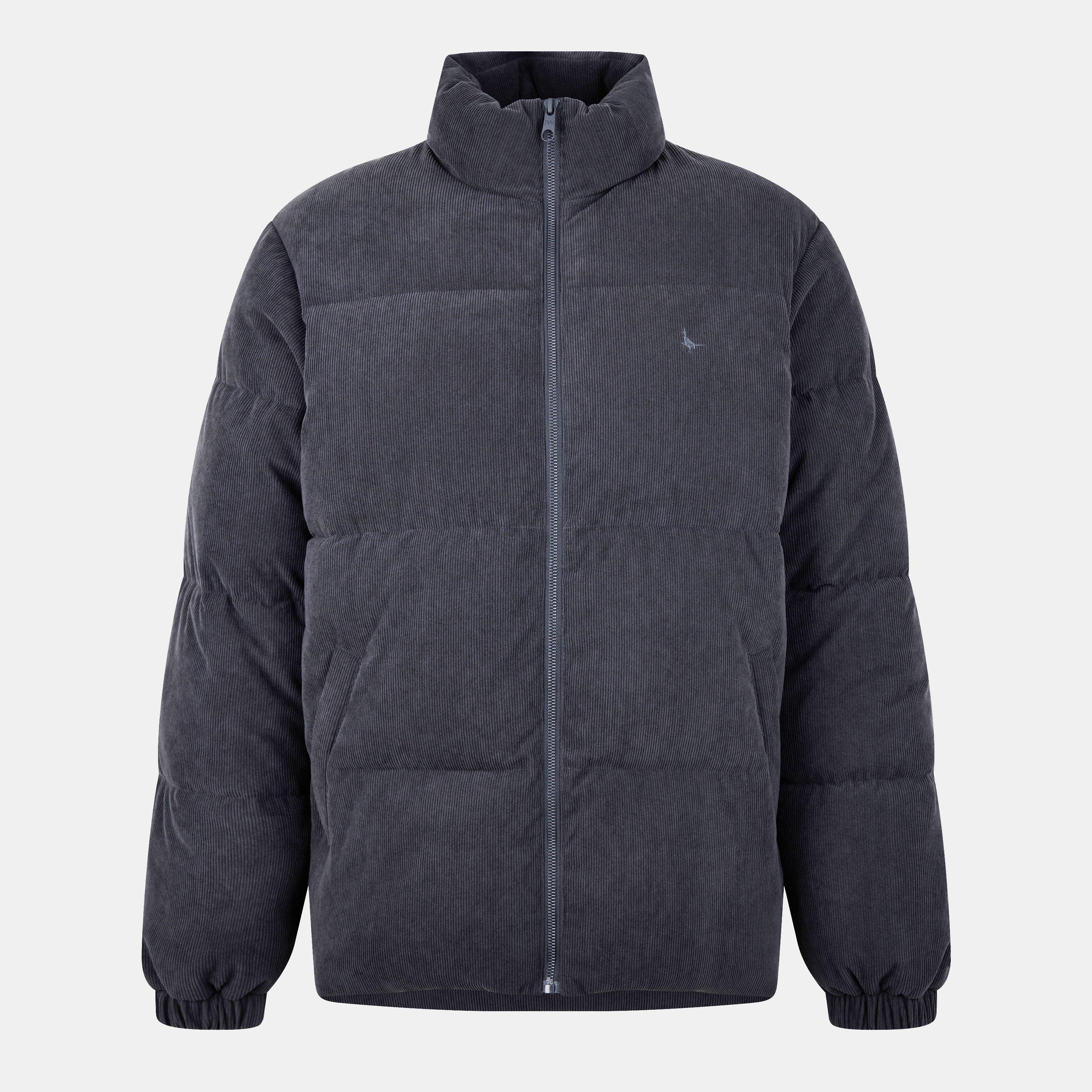 Washed Black - Jack Wills - Men's Corduroy Short Puffer Jacket - 1