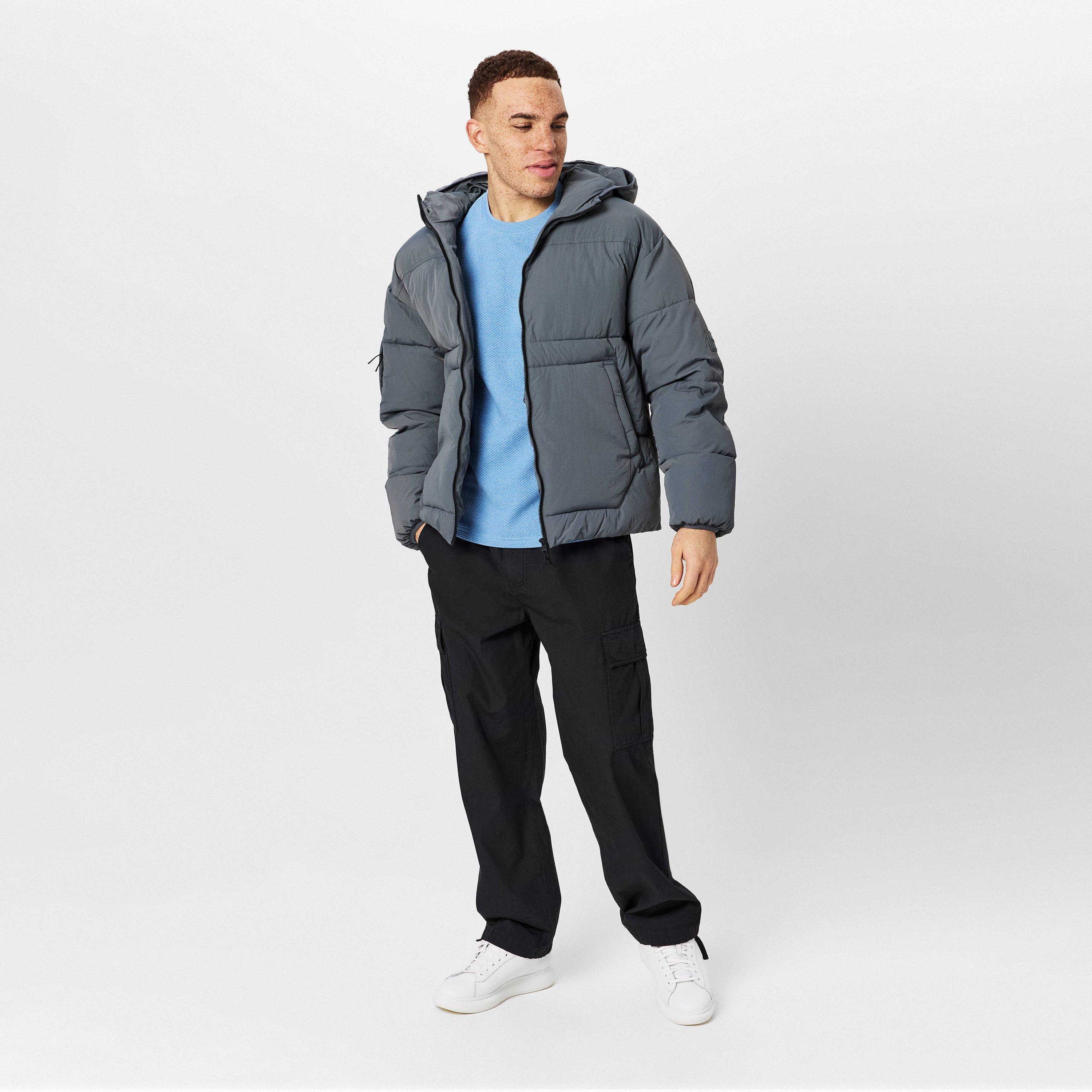 Cinzento Tubarão - Jack Wills - Hooded Long Sleeve Short Puffer Jacket - 6