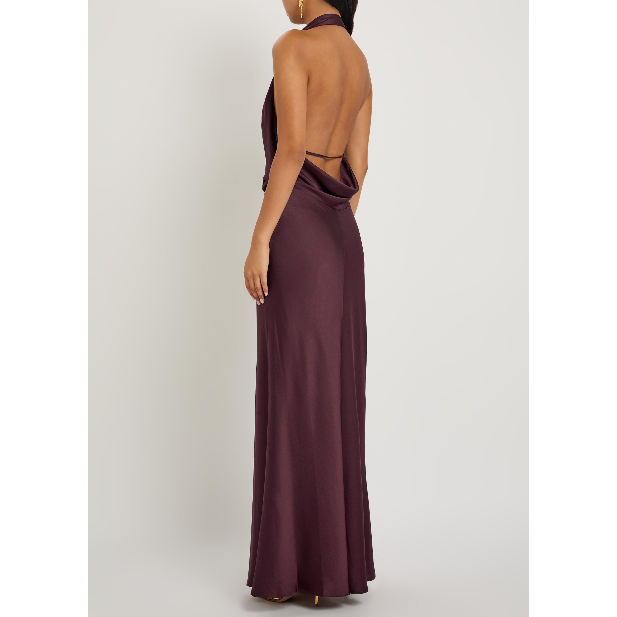 PURPLE - Jonathan Simkhai - Women's Reannon Draped Satin Ball Gown - 3