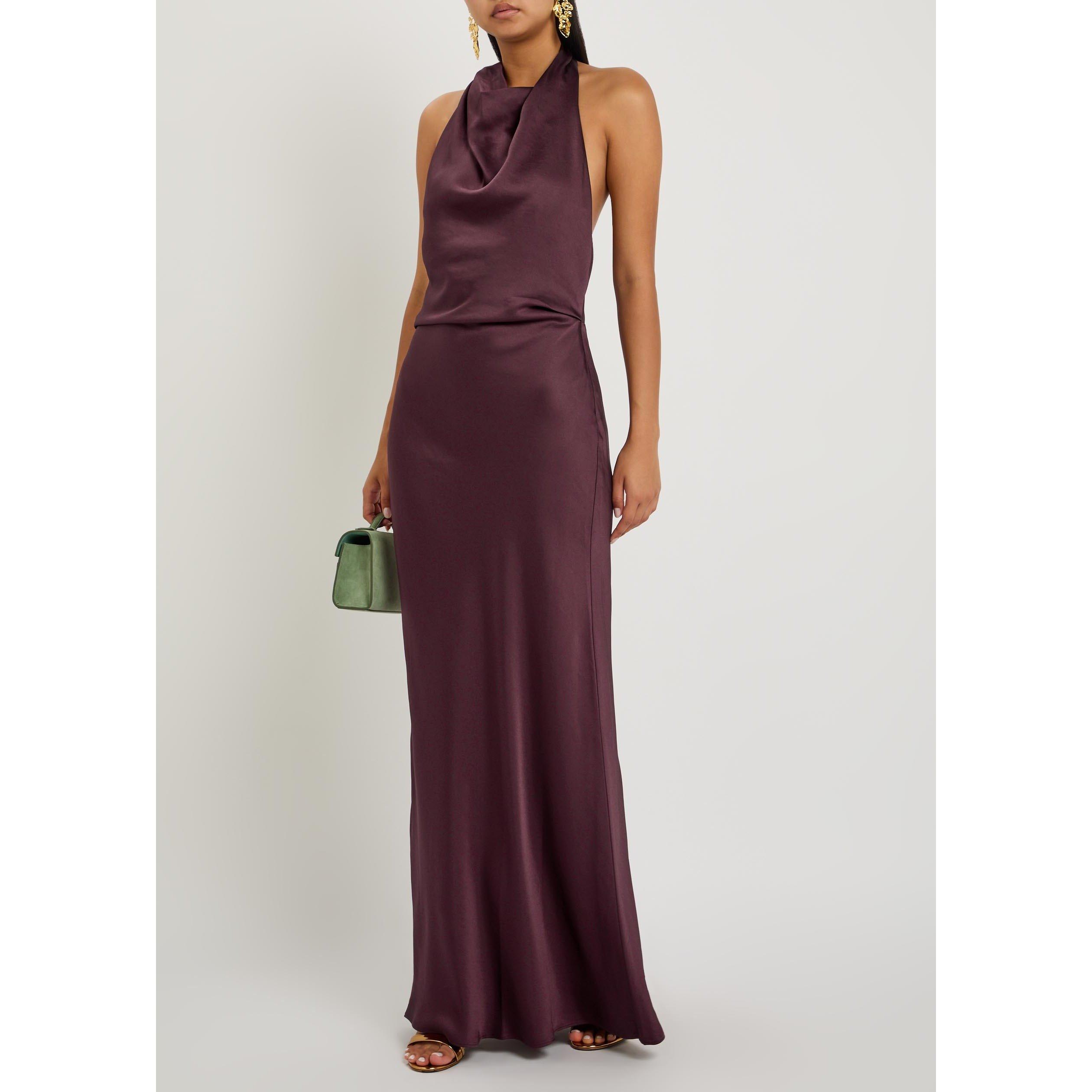 PURPLE - Jonathan Simkhai - Women's Reannon Draped Satin Ball Gown - 5