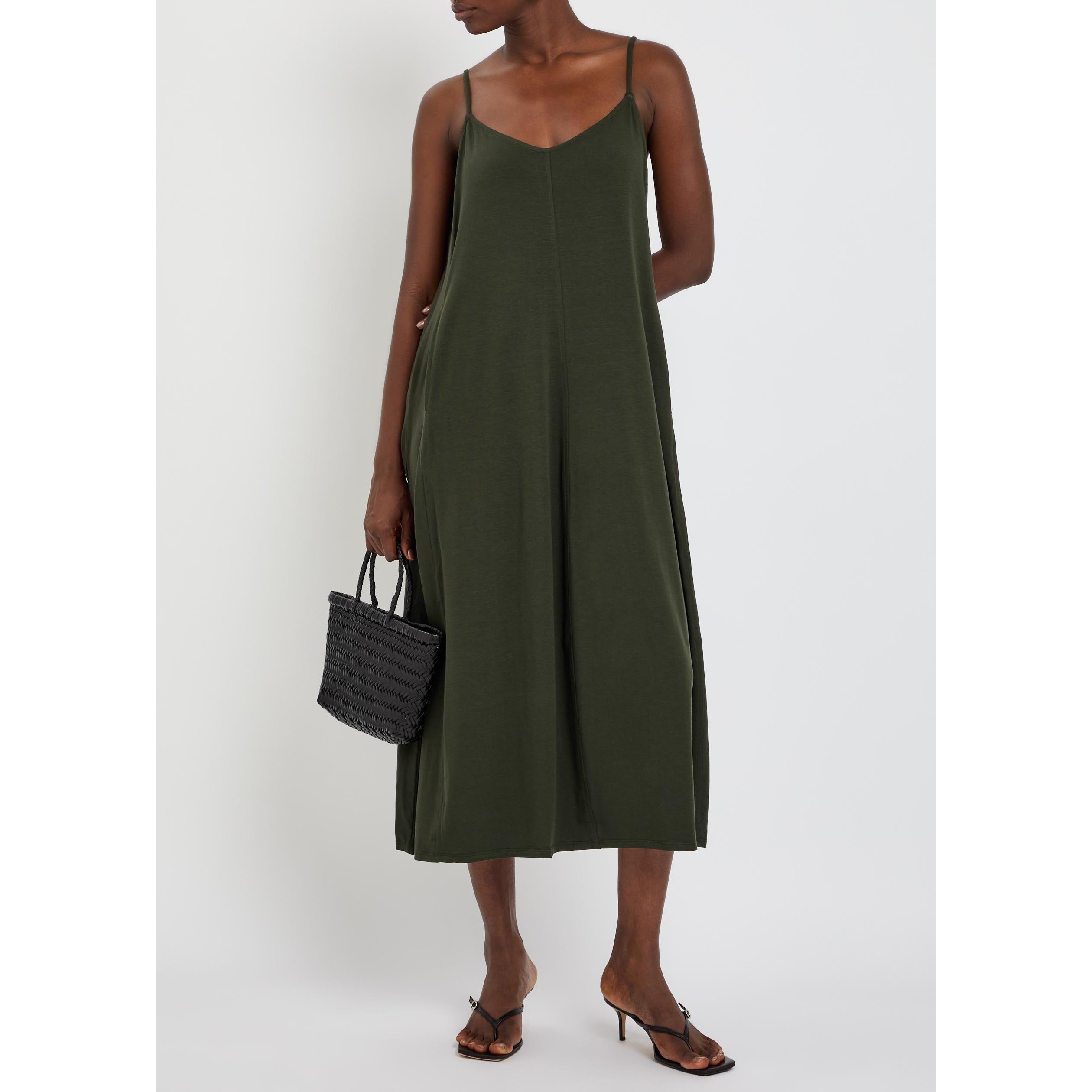 DARK GREEN - Eileen Fisher - Women's Lantern Cami Lyocell Maxi Dress - 5