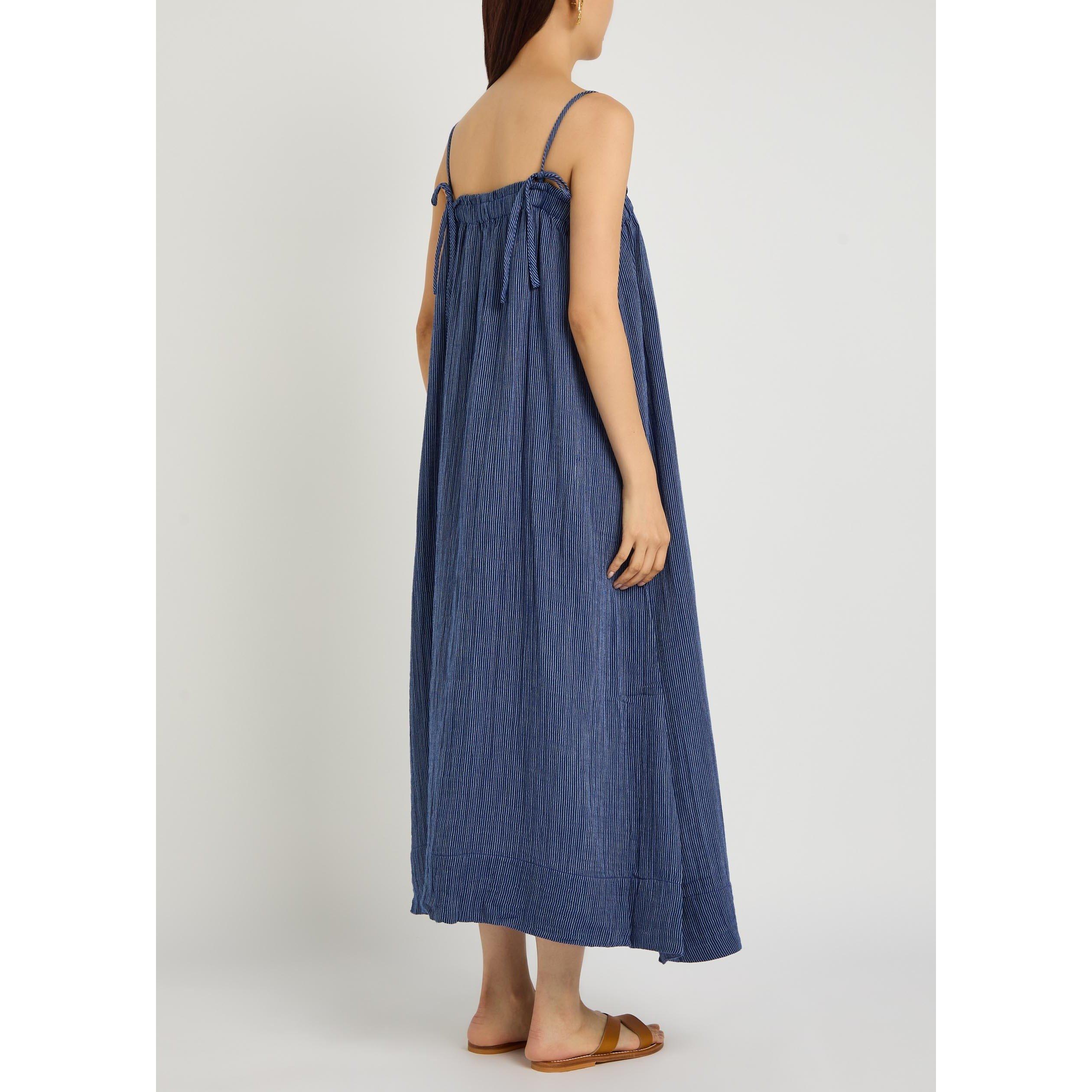 NAVY - Eileen Fisher - Women's Striped Cotton Cami Maxi Dress - 3