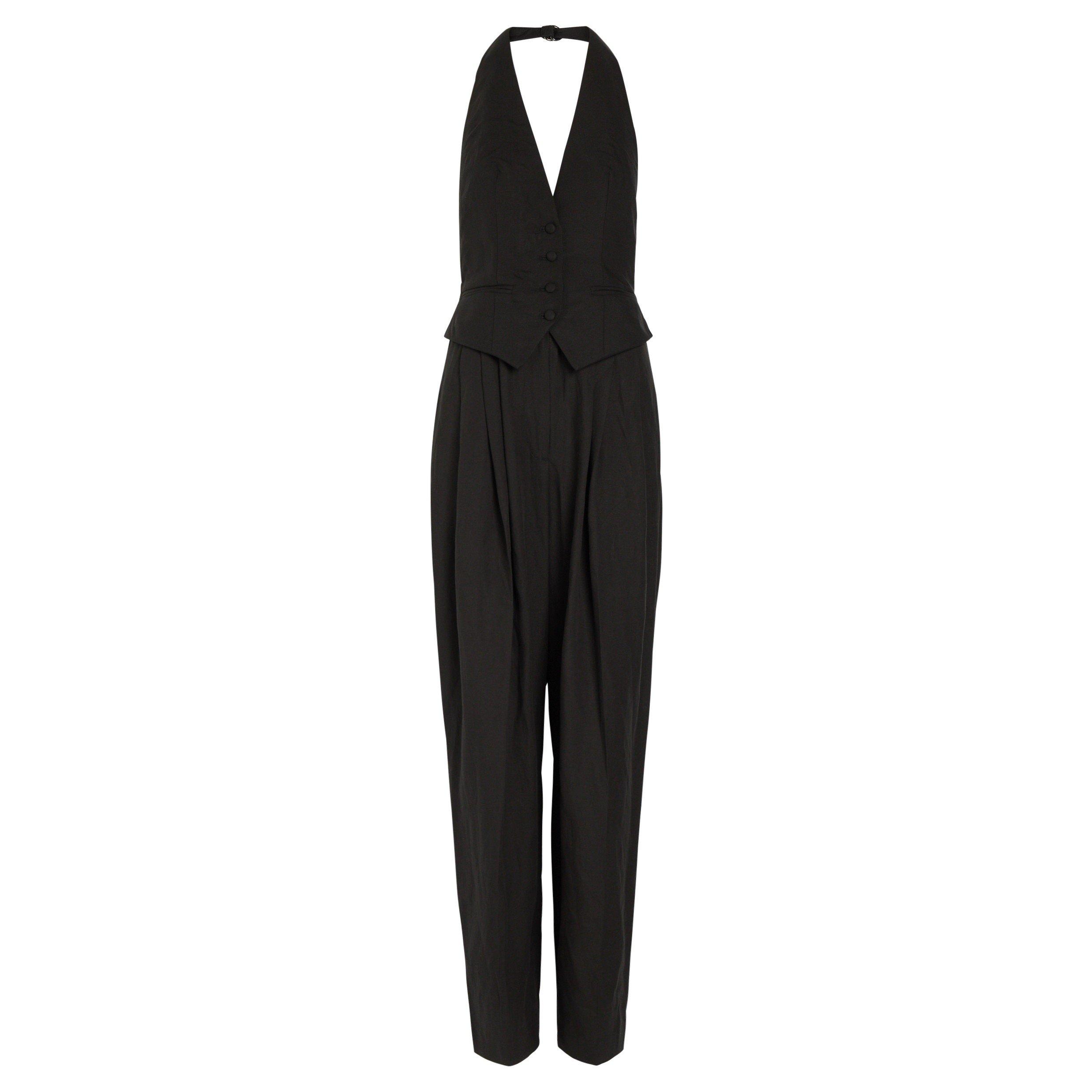 BLACK - Ronny Kobo - Women's Rex Linen Jumpsuit - 1